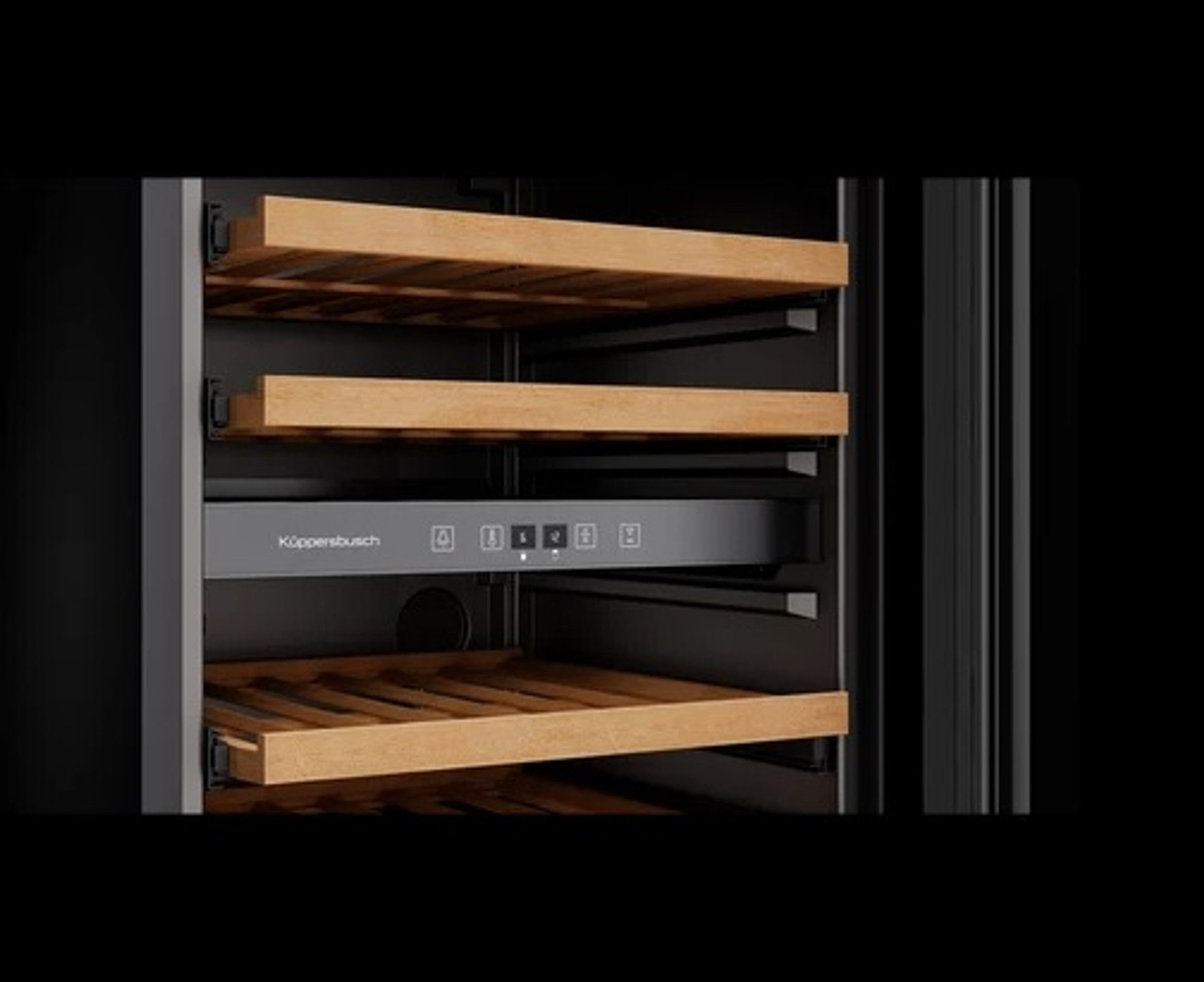 Küppersbusch Einbauweinkühlschrank FWK2852.0S, für 38 Standardflaschen á 0,75l,LED Innenbeleuchtung, 1 Weinpräsenter, Holzauszüge