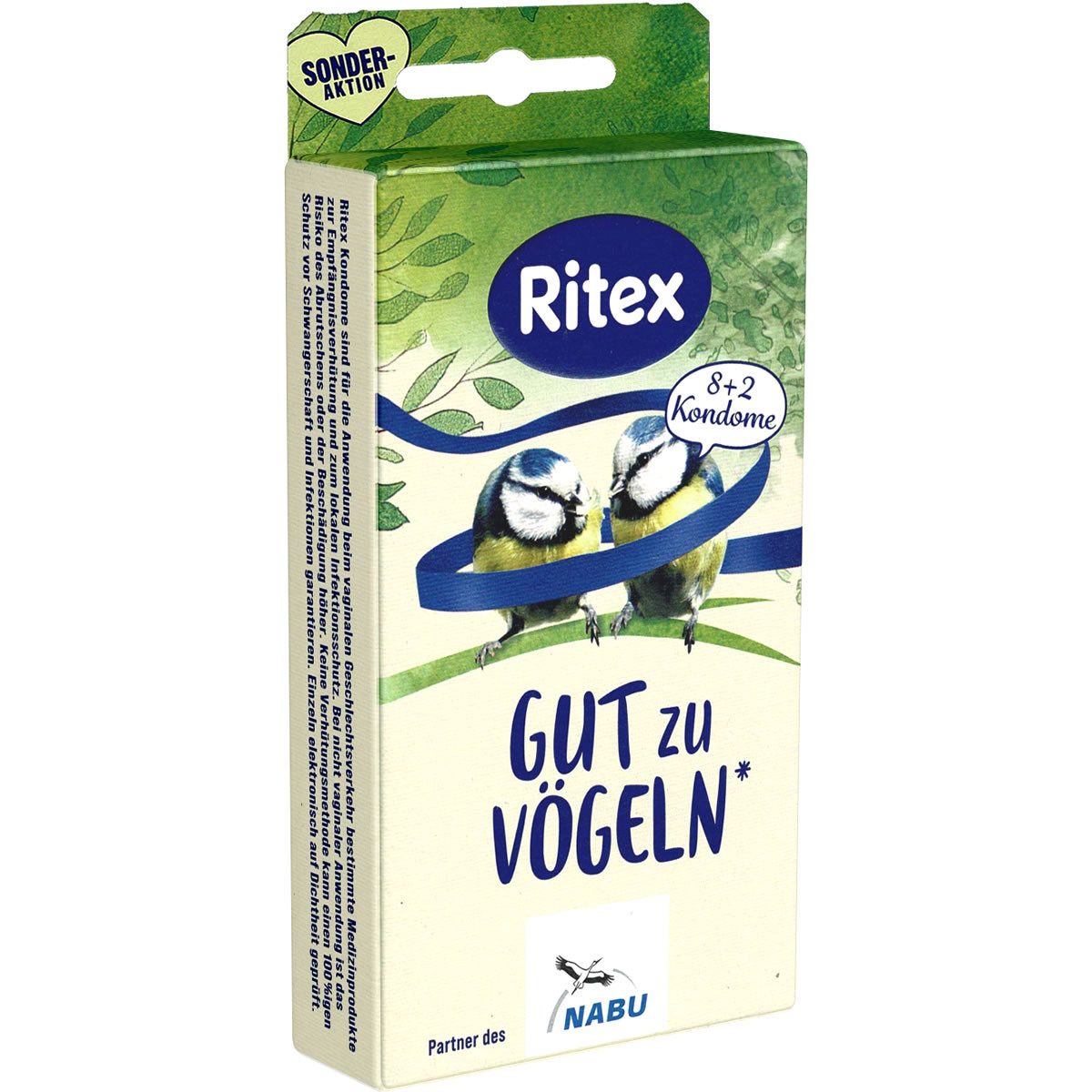 Ritex Kondome GUT zu VÖGELN Packung mit, 10 St., NABU-Sonderedition: 8+2 vögelfreundliche Kondome