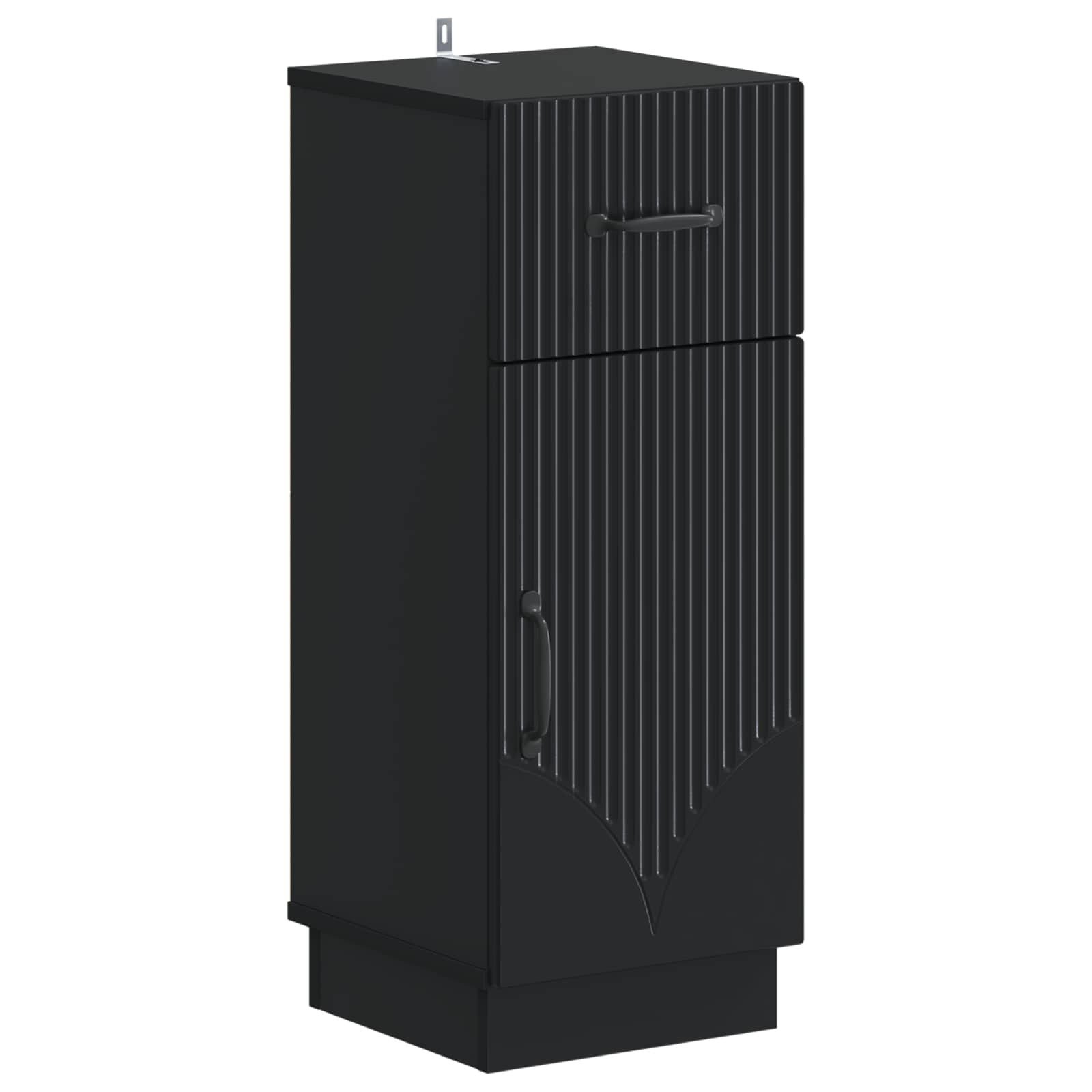 vidaXL Gartenlounge-Set 2-teiliges Badezimmer Schrank Set HOORN Schwarz Holzwerkstoff