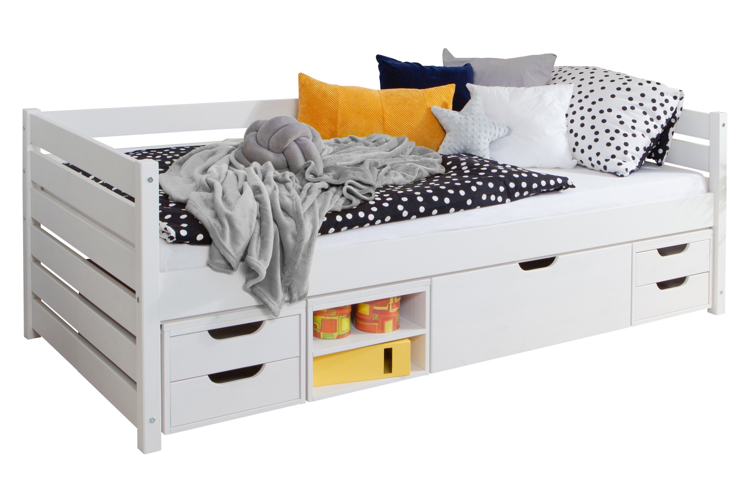 Ticaa Bettgestell Sofabett Naomi inkl. Funktionsschubkästen