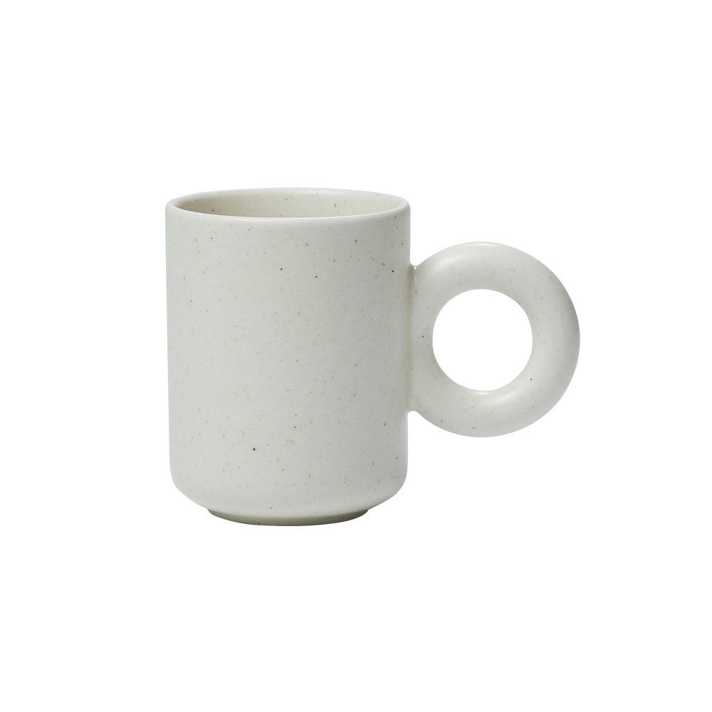 NEOFLAM® Tasse Better Finger Keramiktasse Ring - 300ml Weiß, Keramik, 100% natürliche Keramik, Frei von PFOA, Blei & Cadmium