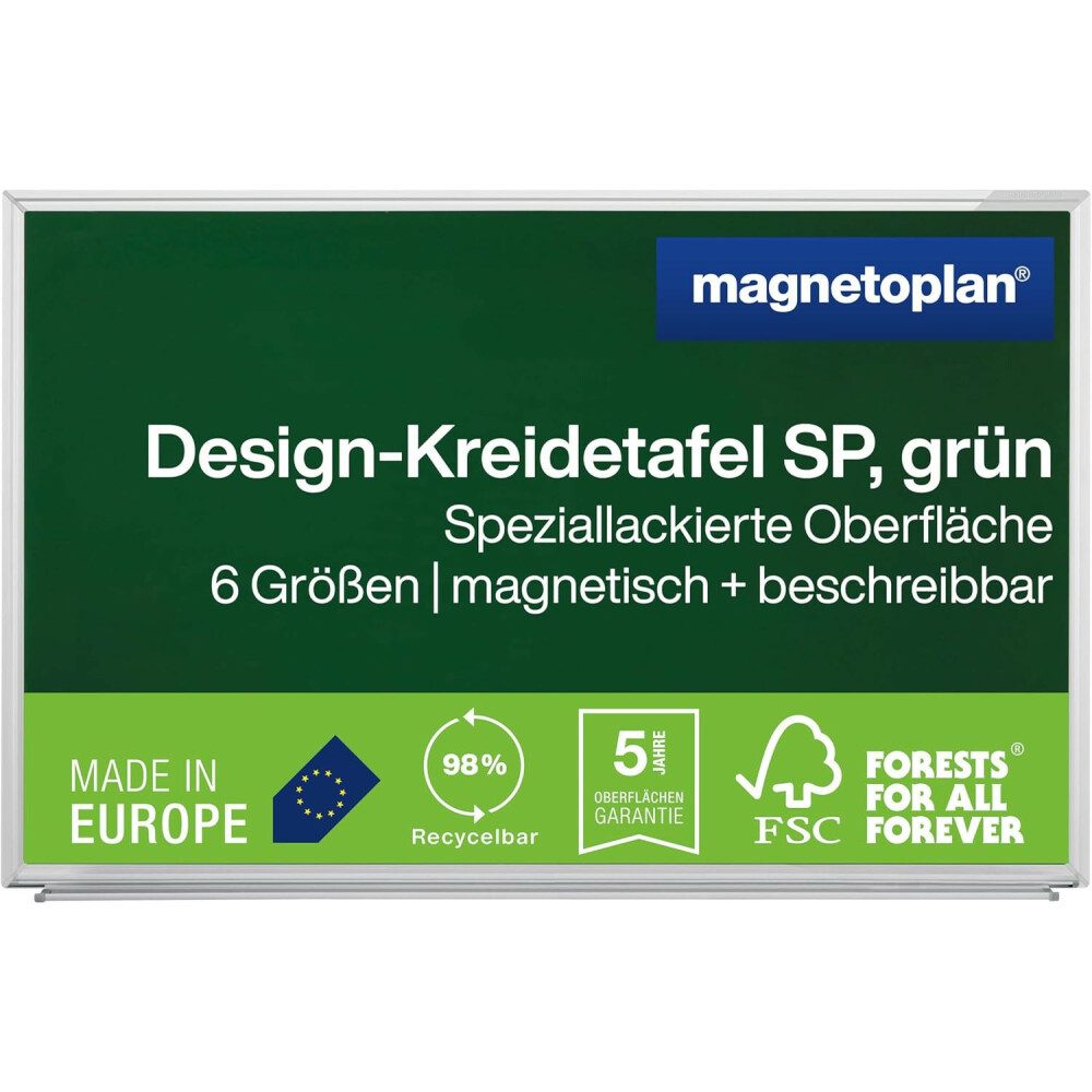 Anzeigetafel Kreidetafel SP - 90x60cm - magnethaftend - Ablageschale - Dunkelgrün