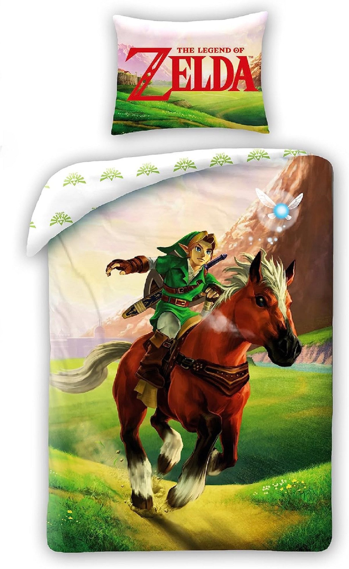 The Legend of Zelda Bettwäsche Set aus Baumwolle Deckenbezug 140 × 200 cm mit 70 × 90 cm Kissenbezug, Baumwolle, 2 teilig