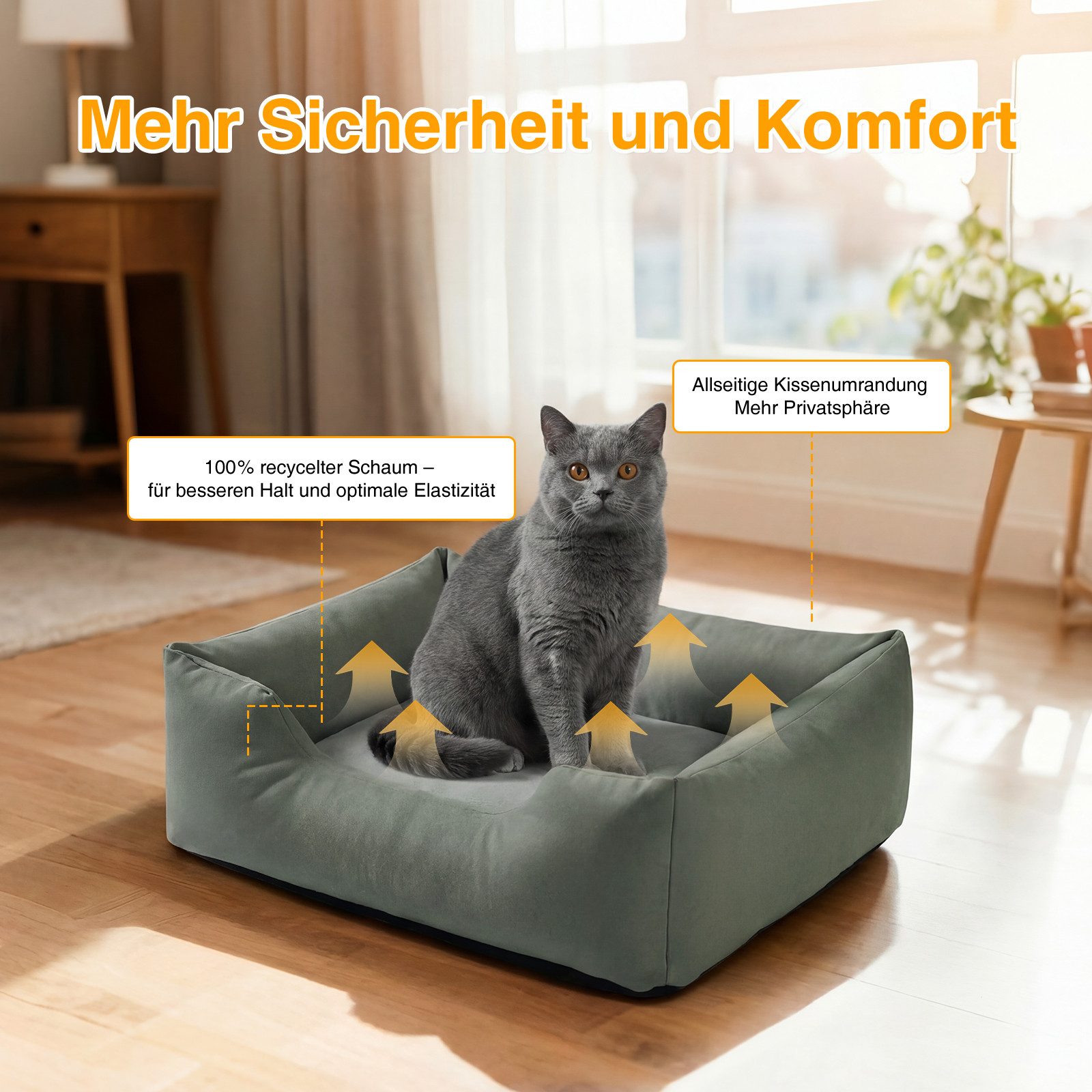 Zedelmaier Hundebett für Hunde & Katze, Hunde Hundesofa Hundekissen Hundematratze, Kratzfestes, Wasserdicht, Ergonomisch, Bequem, Waschbar – Bild 3 von 5