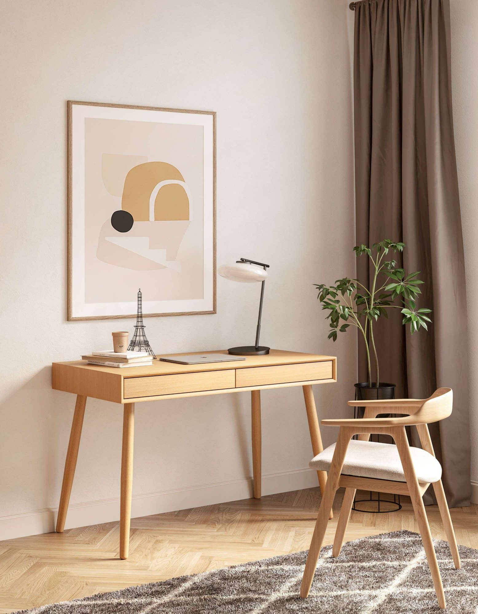 Woodman Schreibtisch Carson (120/60/78), Breite 120 cm, Schubladen mit Push-to Open, FSC®