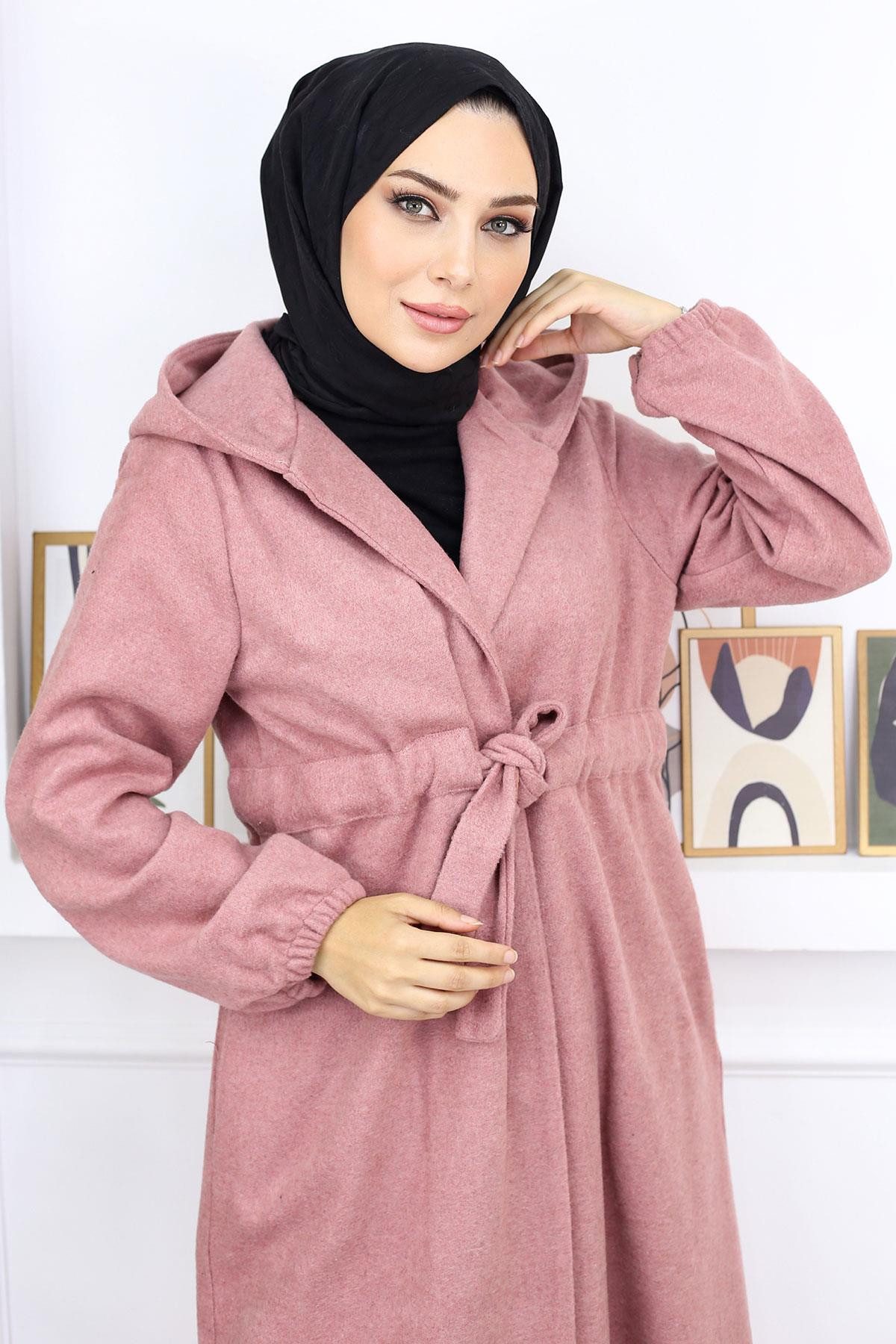 MODAMİHRAM Strickjacke Vorne gebundener Wollmantel günstig online kaufen