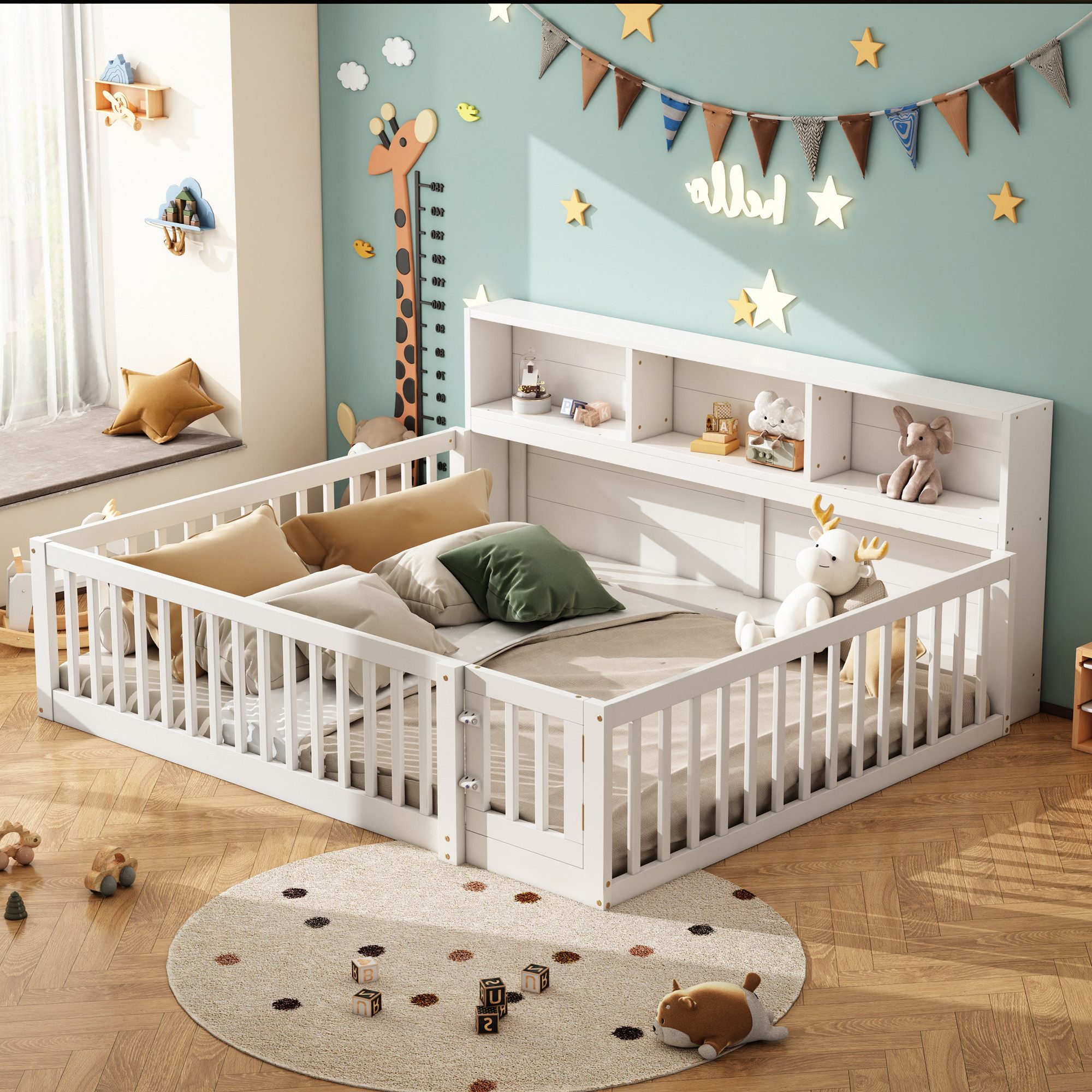 Flieks Massivholzbett, Kinderbett Doppelbett Daybett 140x200cm günstig online kaufen