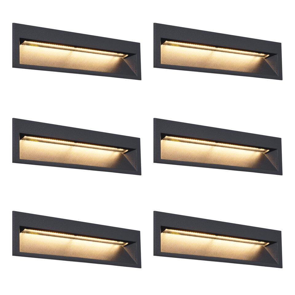 Qazqa LED Einbaustrahler 109048, LED fest integriert, Extra-Warmweiß, QAZQA Außen Einbau­leuchte, integrated, Schwarz, Aluminium, Modern