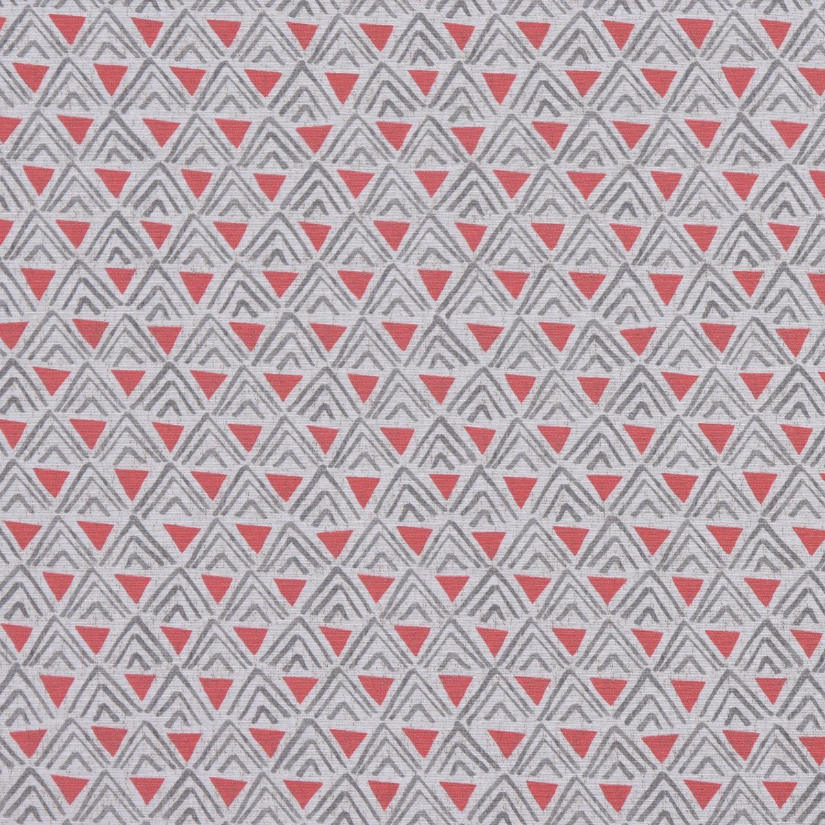 blickdicht, weiß grau Vorhang Smokband in SCHÖNER Retro vorgewaschen (1 245cm, Vorhang LEBEN. St), Dreiecke Germany, SCHÖNER LEBEN., rot handmade, made Baumwolle,