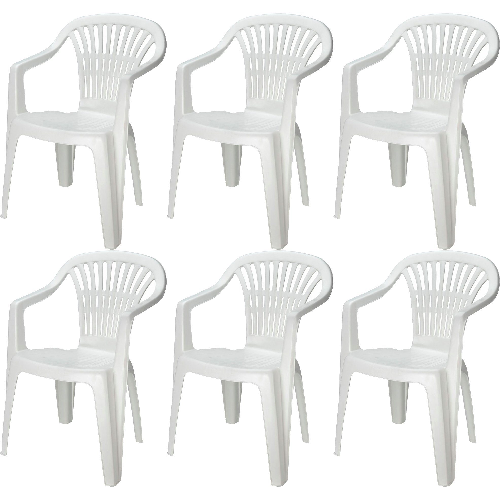 Progarden Gartenstuhl Kunststoff Bistrostuhl Weiß 6 er Set (Set, 6 St), UV-Beständig, Robust, Wetterfest, Made in Italy, Hochwertig – Bild 2 von 4
