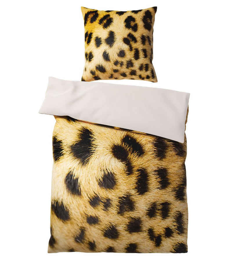 Bettwäsche Leopardenfell 135x200 cm, Bettbezug und Kissenbezug, Sanilo, Baumwolle, 2 teilig