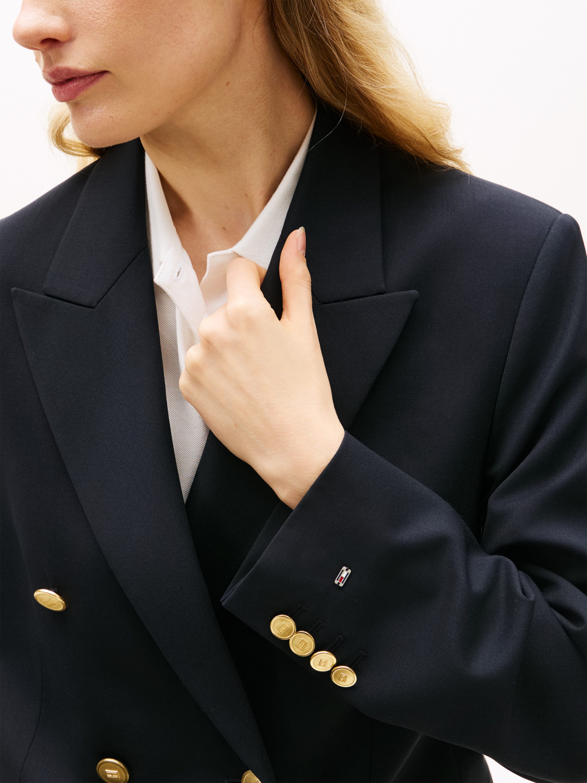 Tommy Hilfiger Kurzblazer TIMELESS WOOL DB BLAZER mit doppelreihiger Knopfl günstig online kaufen