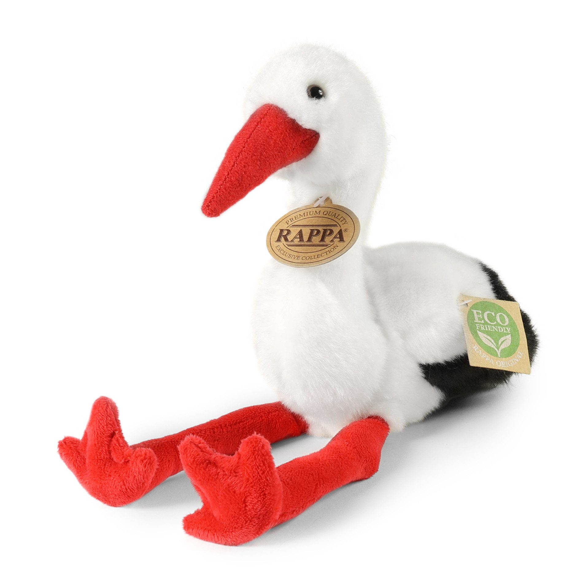 Teddys Rothenburg Kuscheltier Storch 27 cm weiß/rot Plüschvogel Stofftier