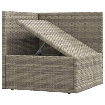 vidaXL Gartenlounge-Set 5-tlg. Garten-Lounge-Set mit Kissen Grau Poly Rattan, (1-tlg)