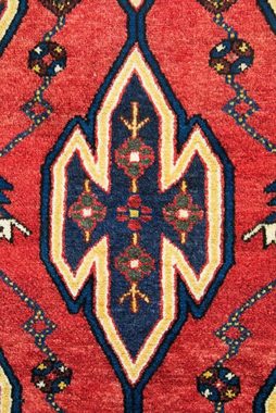 Wollteppich Hamadan Teppich handgeknüpft rot, morgenland, rechteckig, Höhe: 8 mm, handgeknüpft