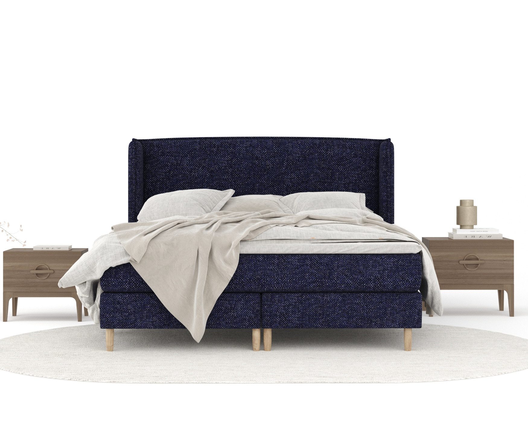 Maison de Rêve Boxspringbett Ardis (Matratze, Kopfteil, Topper), Boxspringbett mit Taschenmatratze, Doppelbett, inkl. Visco-Topper