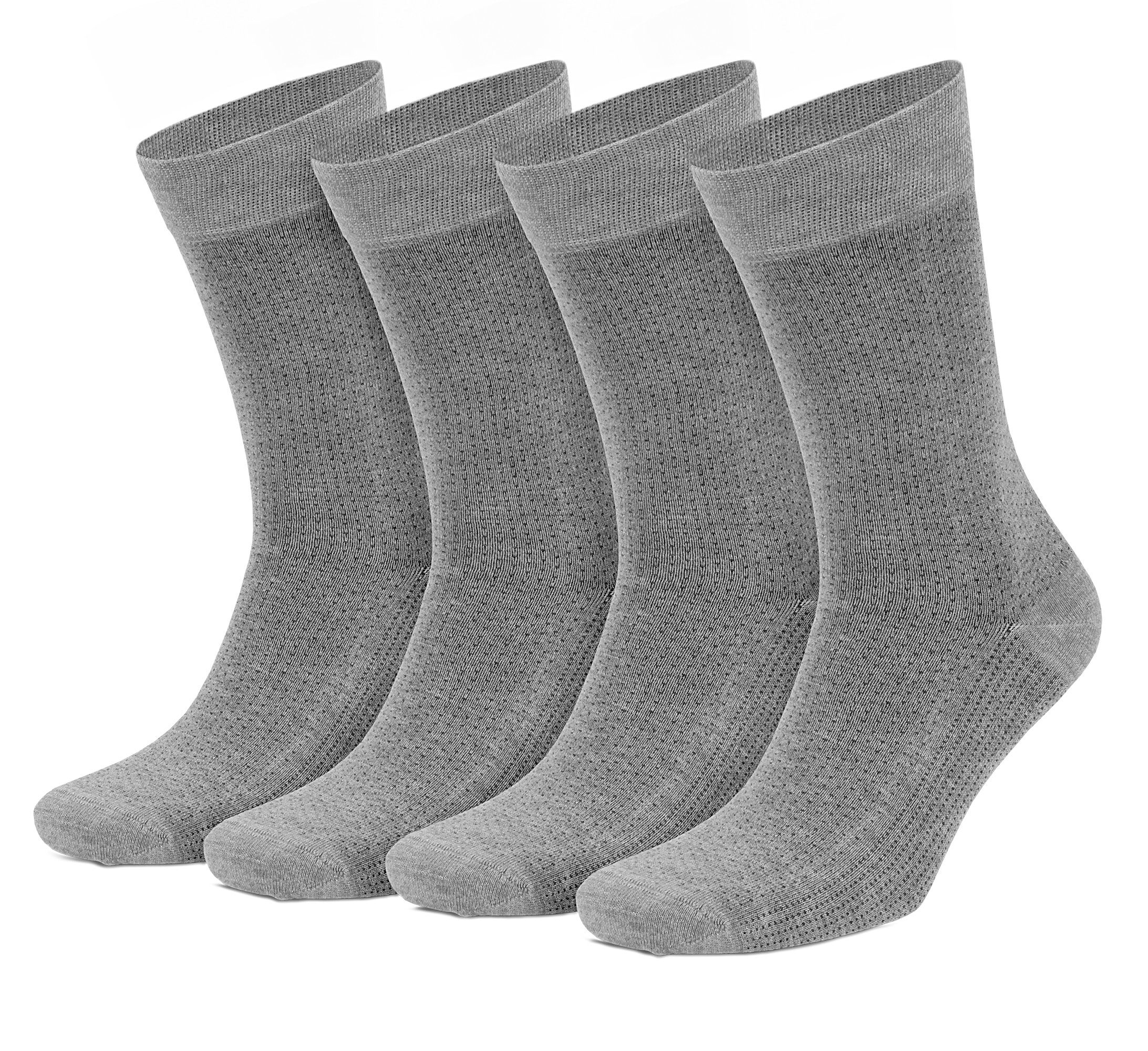 NoblesBox Socken Damen 4-Paar) Herrensocken HellGrau (Box, Arbeitssocken, und Bambussocken