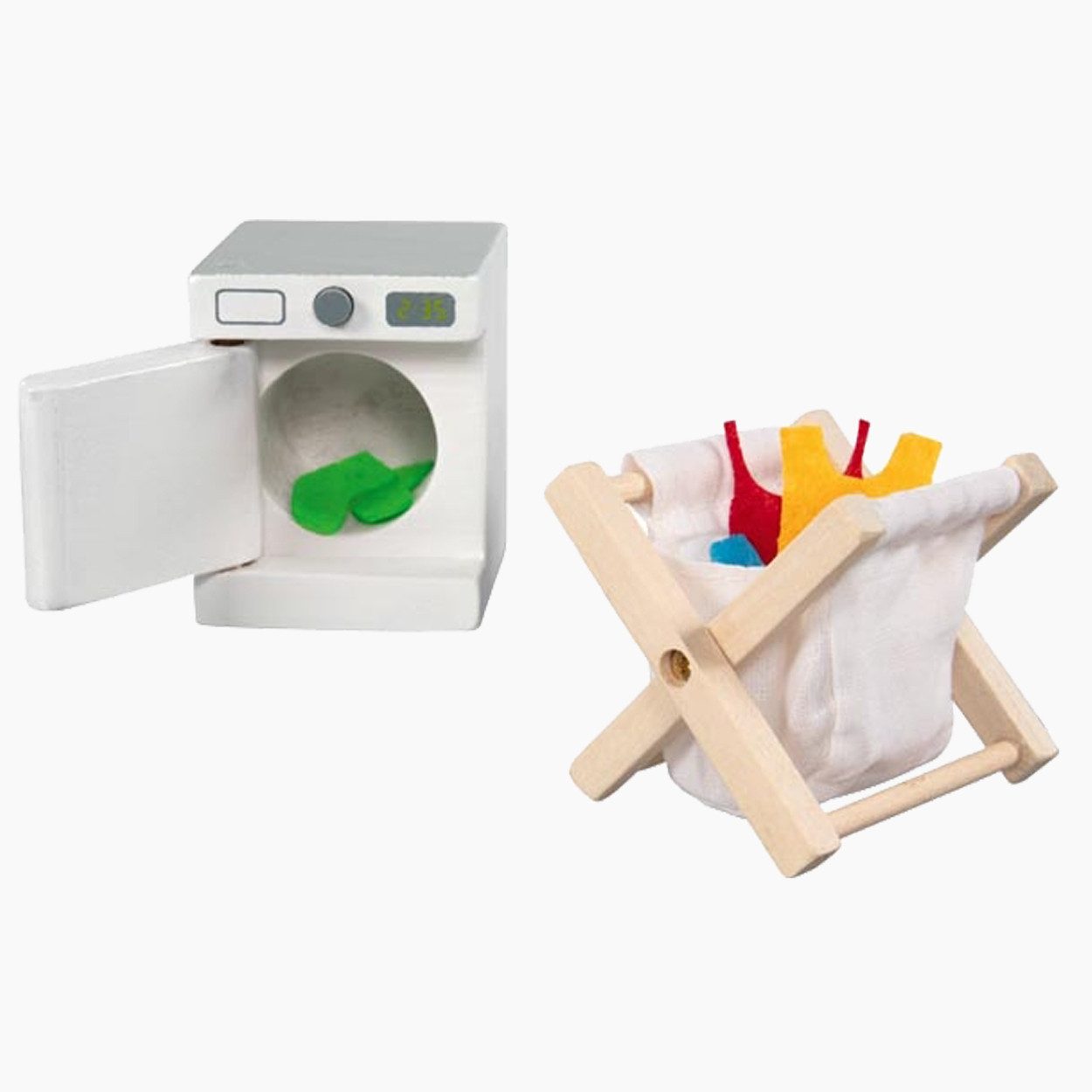 goki Puppenhausmöbel Accessoires Waschküche (packung, 29tlg., spar set), Puppenstubenwelt mit Details erweitern