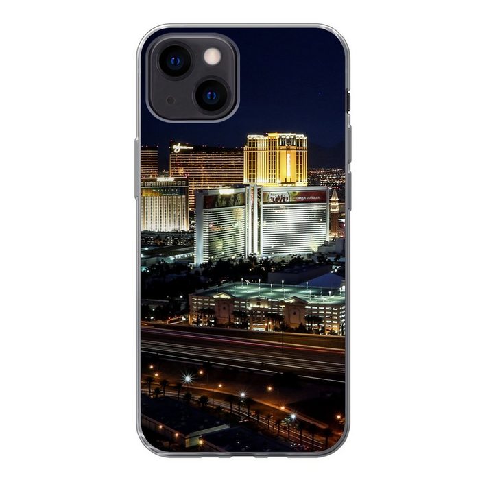 MuchoWow Handyhülle Stadt - Las Vegas - Nacht Handyhülle Apple iPhone 13 Mini Smartphone-Bumper Print Handy
