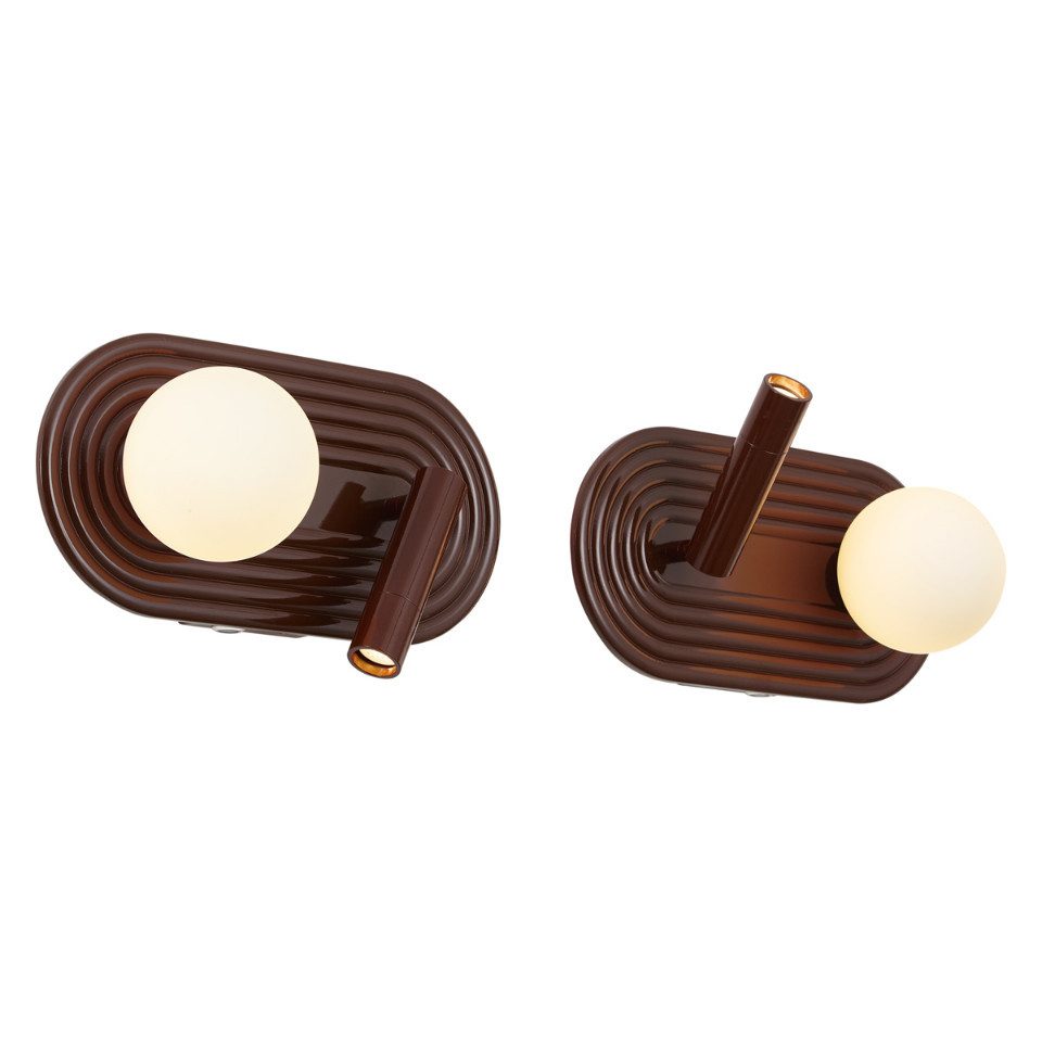 Qazqa LED Leselampe Lila, ohne Leuchtmittel, Warmweiß, QAZQA Lese­leuchte, g9, Braun, Keramik, Retro