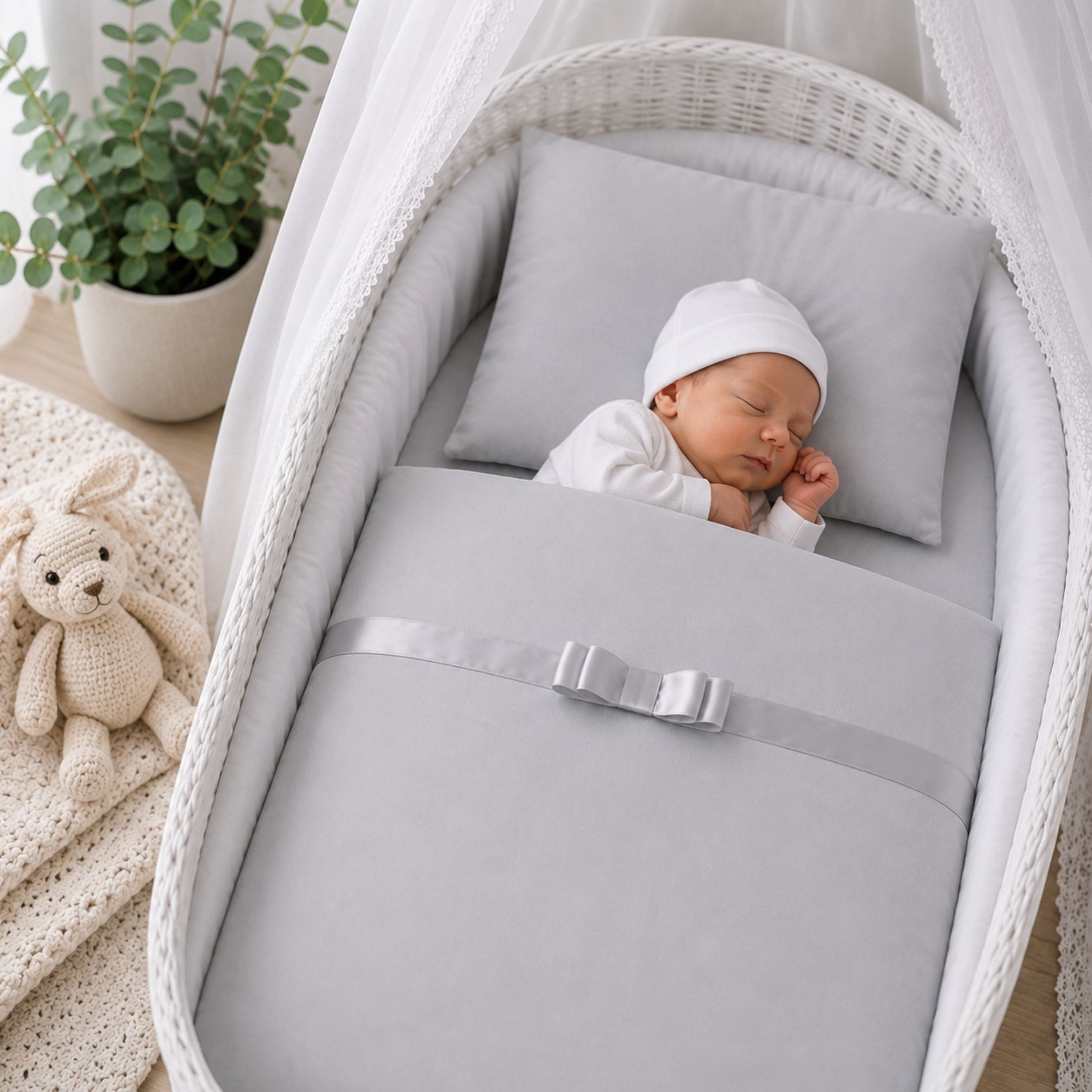 Babymajawelt Babybettwäsche Bettwäsche Set für Wiege Stubenwagen Beistellbett 70x80cm 35x40 cm, Baumwolle, 2 teilig, Edel, Klassisch, Weiche Baumwolle, Made in EU