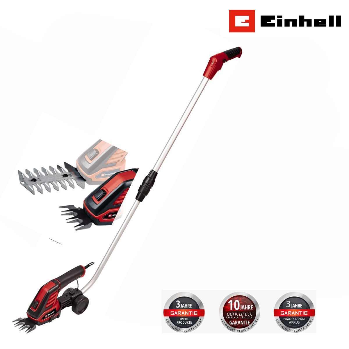 Einhell Akku-Gras- und Strauchscherenset Strauchschere GC-CG 3,6/70 Li 3,6 V, 2,0 AhTelestkopstiel