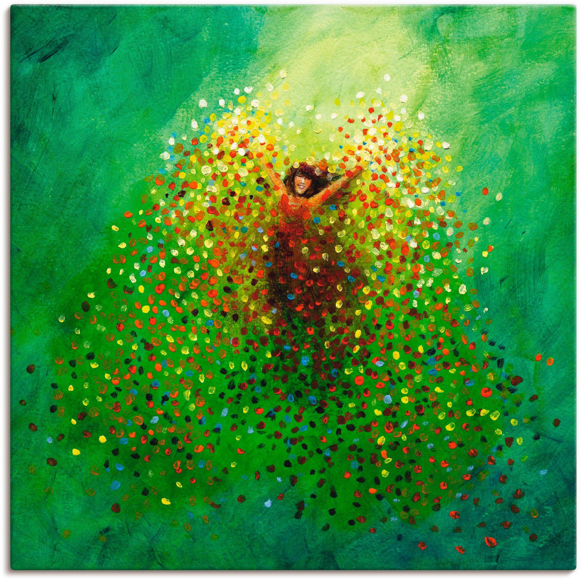 Artland Leinwandbild Sich selbst feiern, Frau (1 St), auf Holzrahmen gespan günstig online kaufen