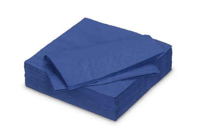 AVA Papierserviette, Servietten aus Papier 40x40cm 2-lagig 50 Stück Blau