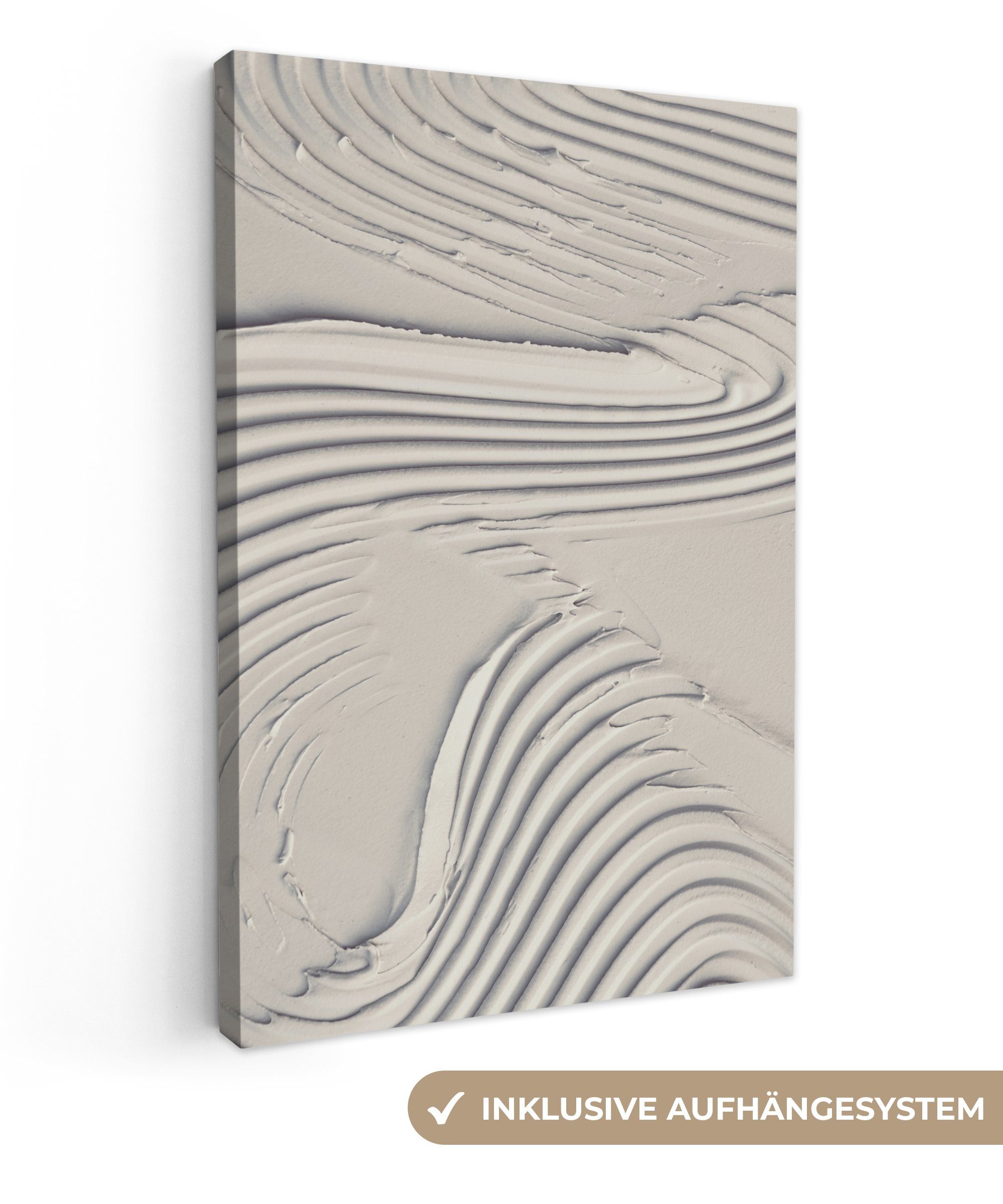 OneMillionCanvasses® Leinwandbild Abstrakt - Kunst - Linien - Weiß, Fotodru günstig online kaufen