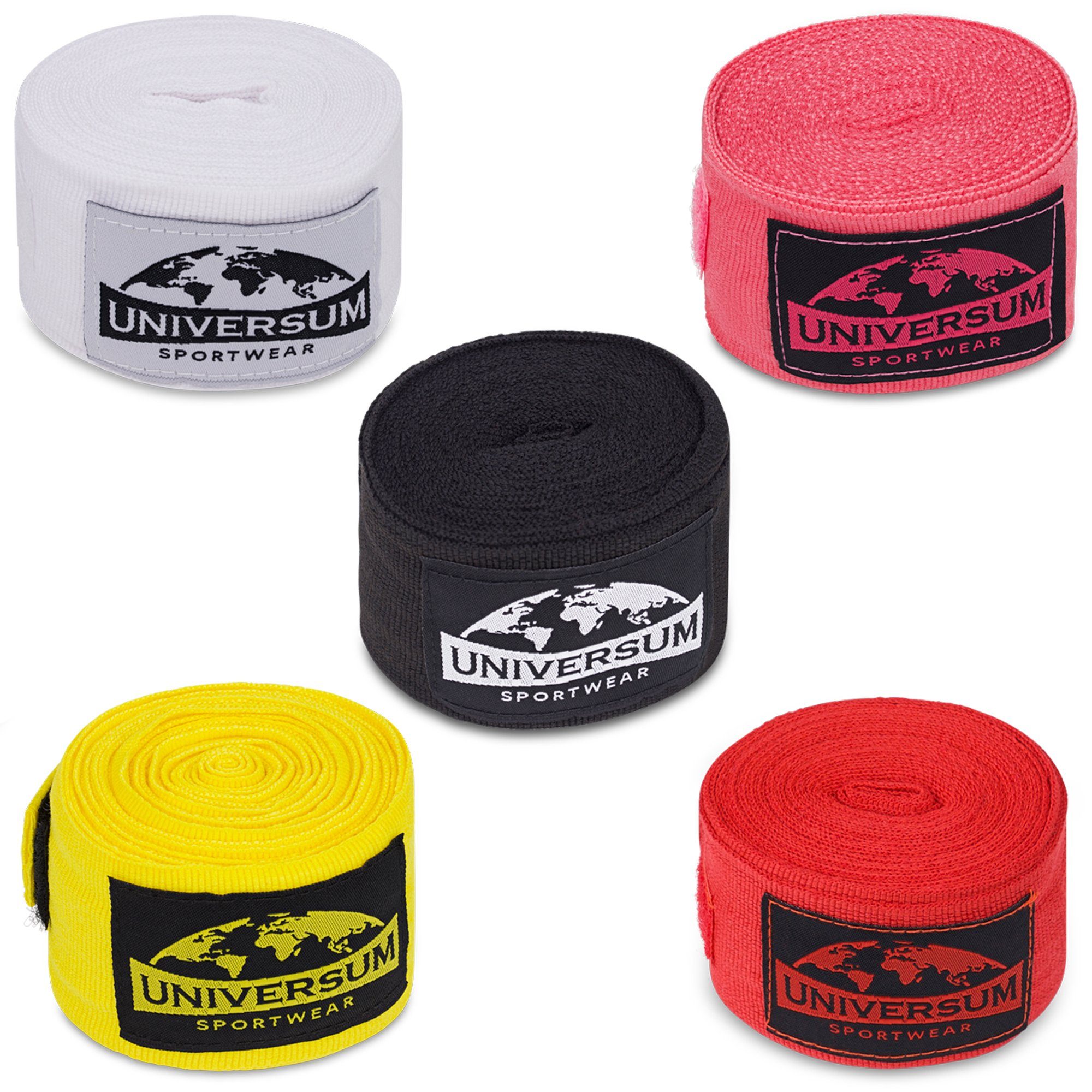 Universum Sportwear Boxbandagen Handgelenk Bandage, mit langen Klettverschluss Rosa-Schwarz