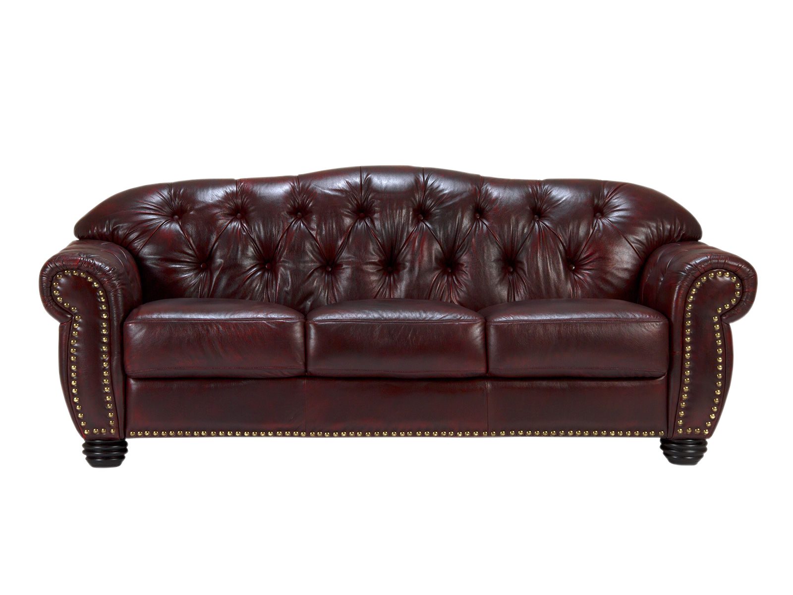 Sofa Chesterfield Hereford 3-Sitzer Echtleder rot