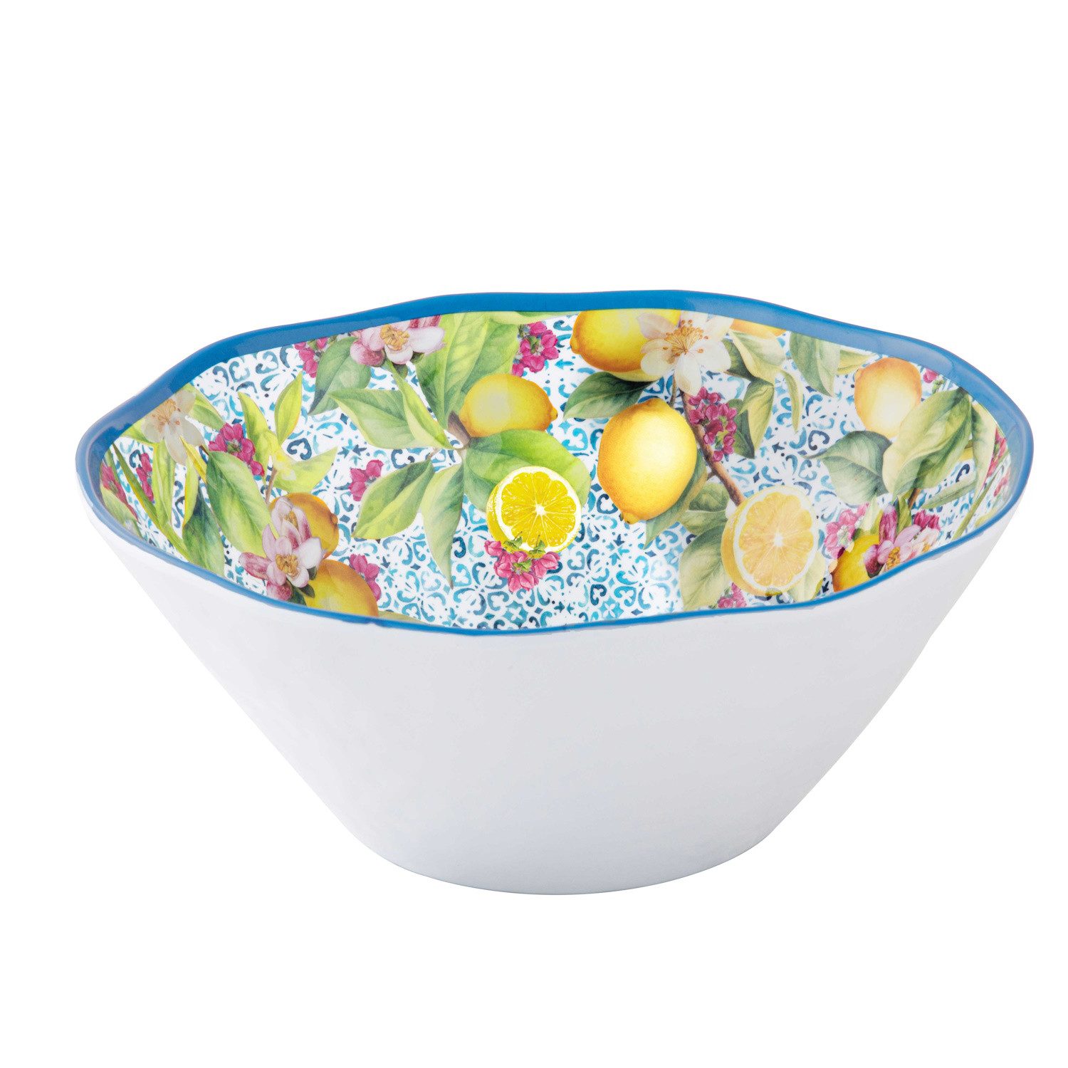 EasyLife Salatschüssel Ischia, Melamin, Spülmaschinengeeignet, Mehrfarbig, Zitronen, H: 12cm
