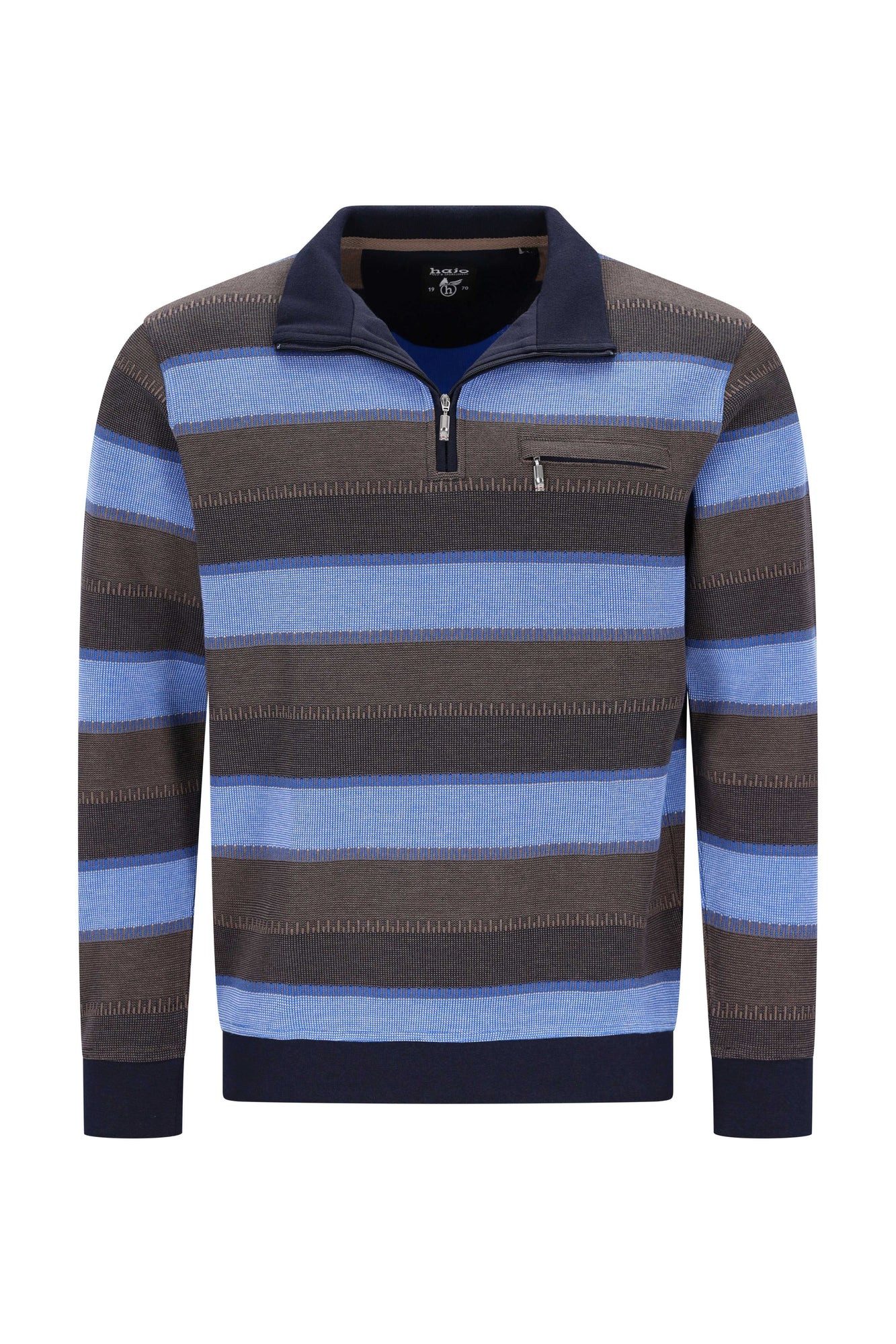 Hajo Sweatshirt Troyersweatshirt in bewegten Pfauenaugendessin allover