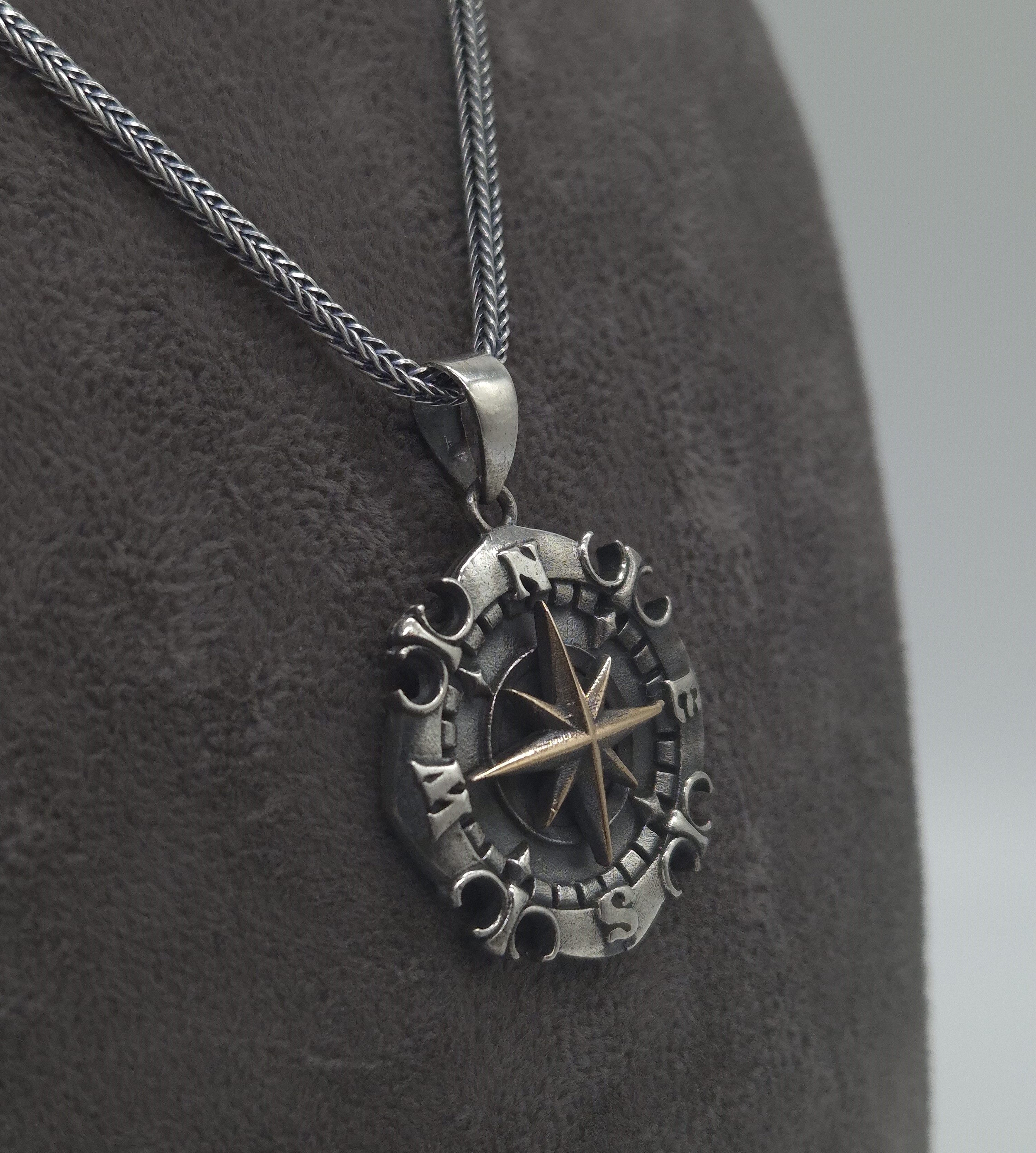 NAHLE Kette mit Anhänger Silber Kompass günstig online kaufen