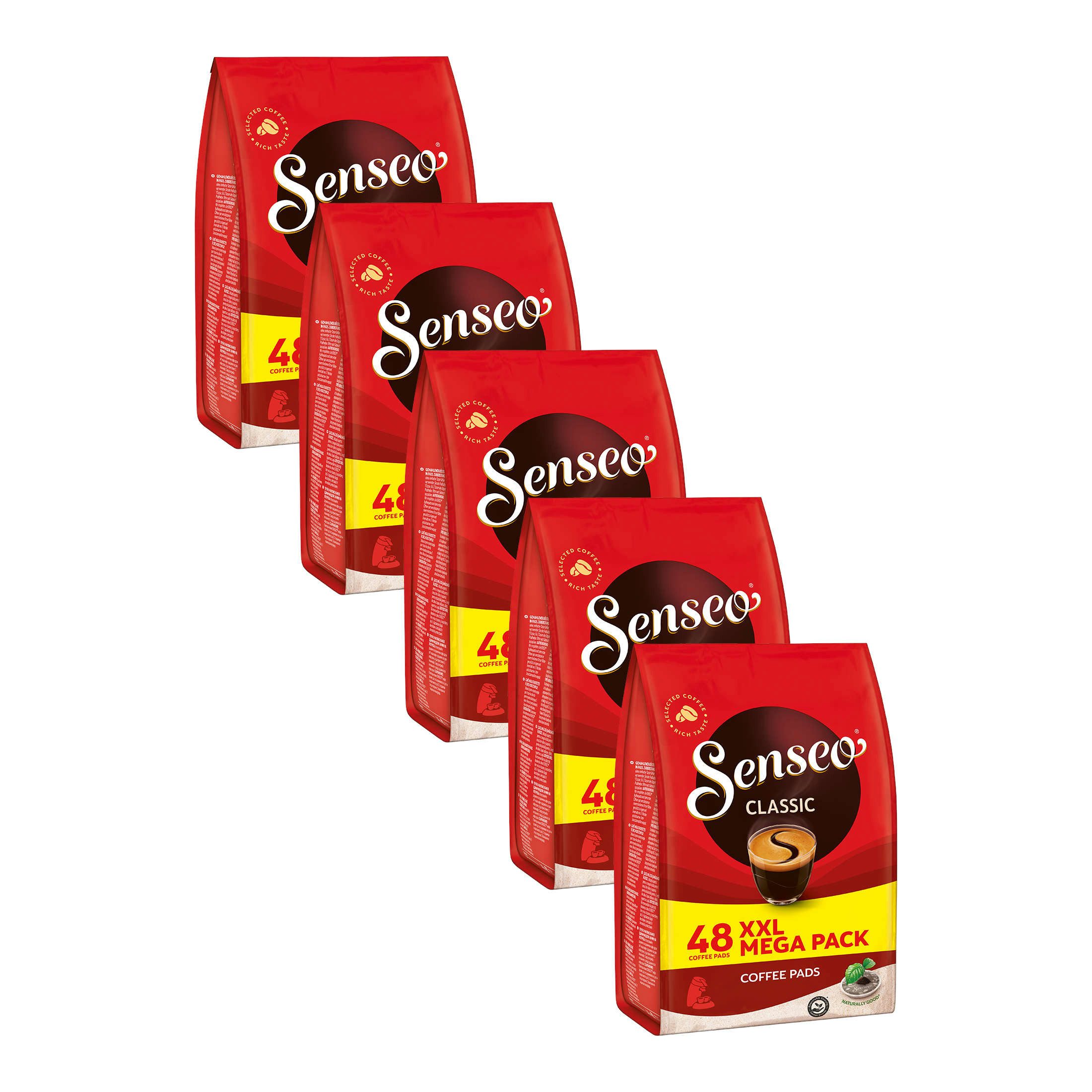 Senseo Kaffee Pads Classic 5 x 48 Kaffeepads XXL Pack - 240 Getränke, (Packung, 5er Pack)