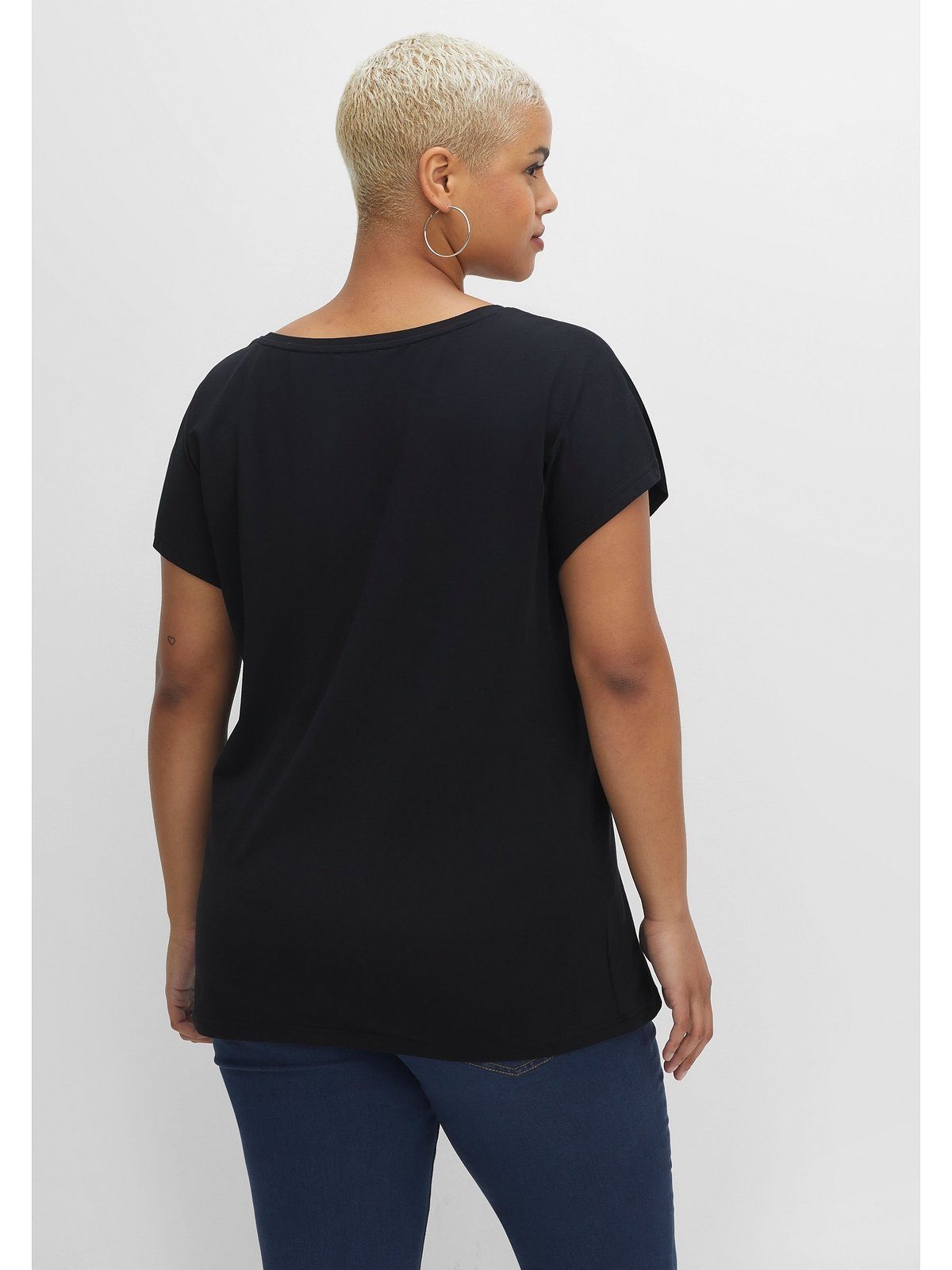 Größen mit Joe Browns aus Frontdruck, Oversize-Shirt Große elastischem Jersey sheego by