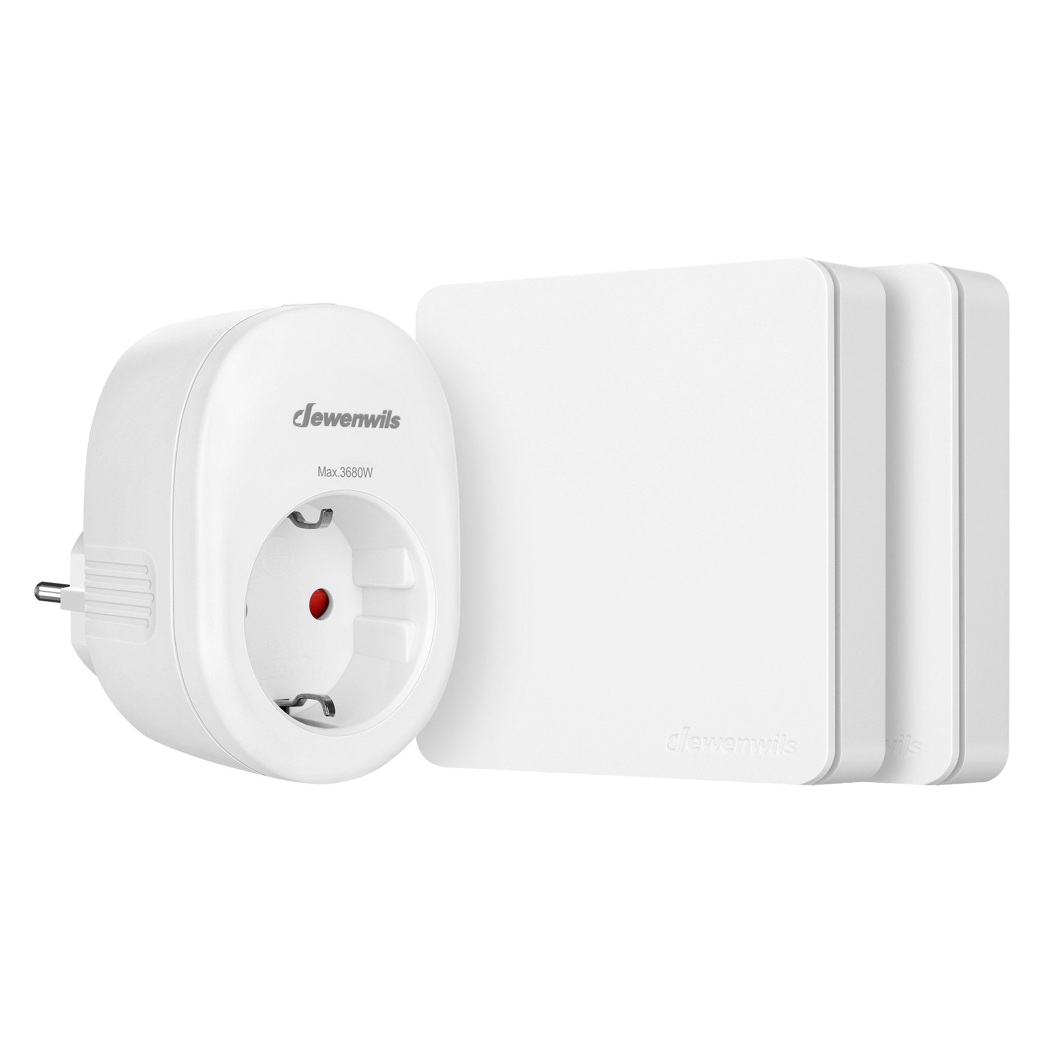 DEWENWILS Funksteckdose mit Fernbedienung, max. 3680 W, 2-St., Erweiterbarer Lichtschalter für Feiertagsdeko, 30M Reichweite