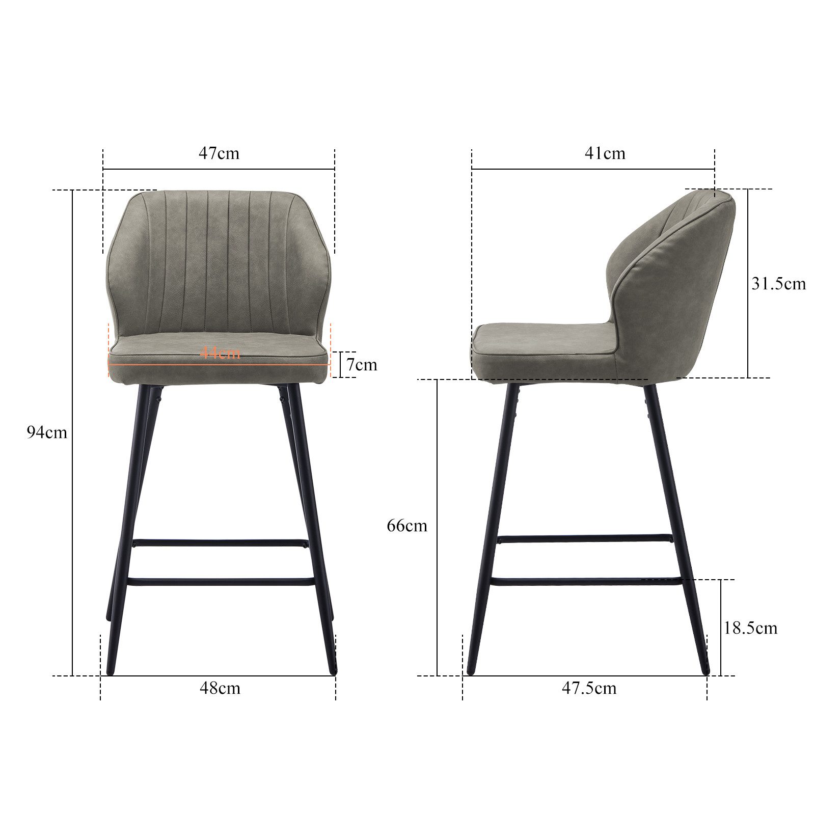 Ofcasa Barhocker Kunstlederbarstuhl (2er Set), Gepolsterte günstig online kaufen