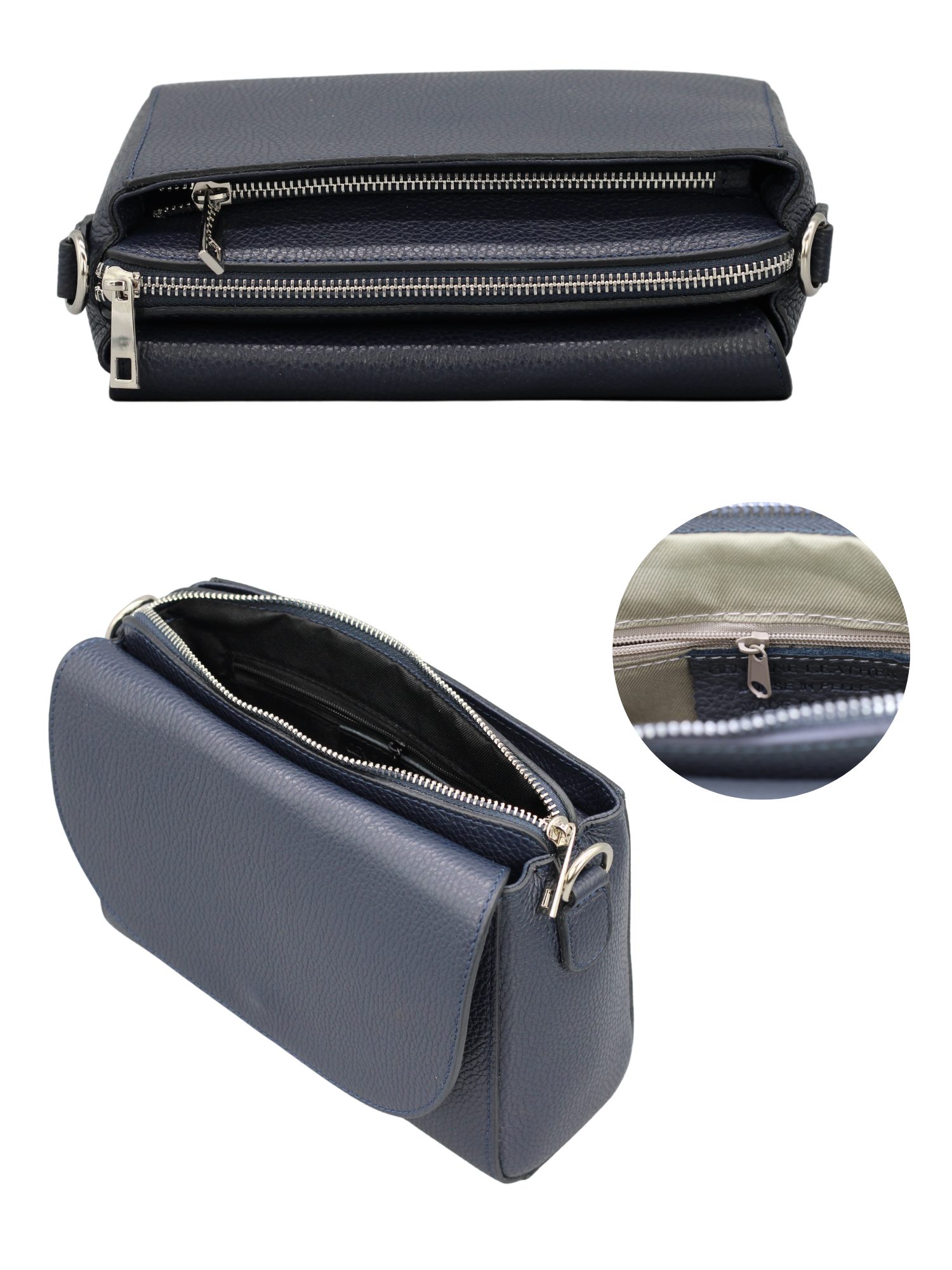 BRISE TASCHE Schultertasche SOPHIA Umhängetasche für Damen, Schultertasche aus Echtleder, echtes Leder, hergestellt in Italien, mit 2 Riemen