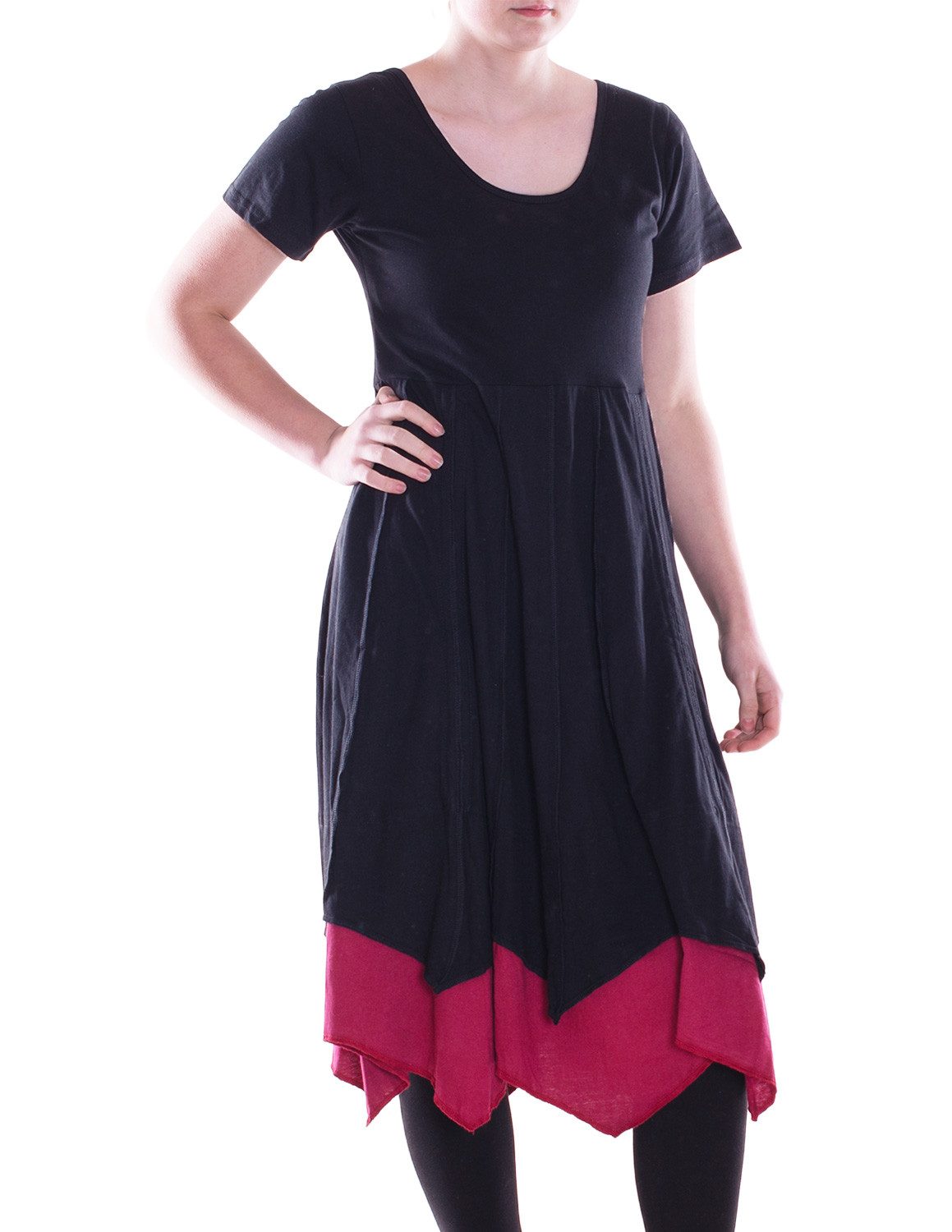 Vishes Midikleid Damen knielanges Kleid Baumwolle günstig online kaufen