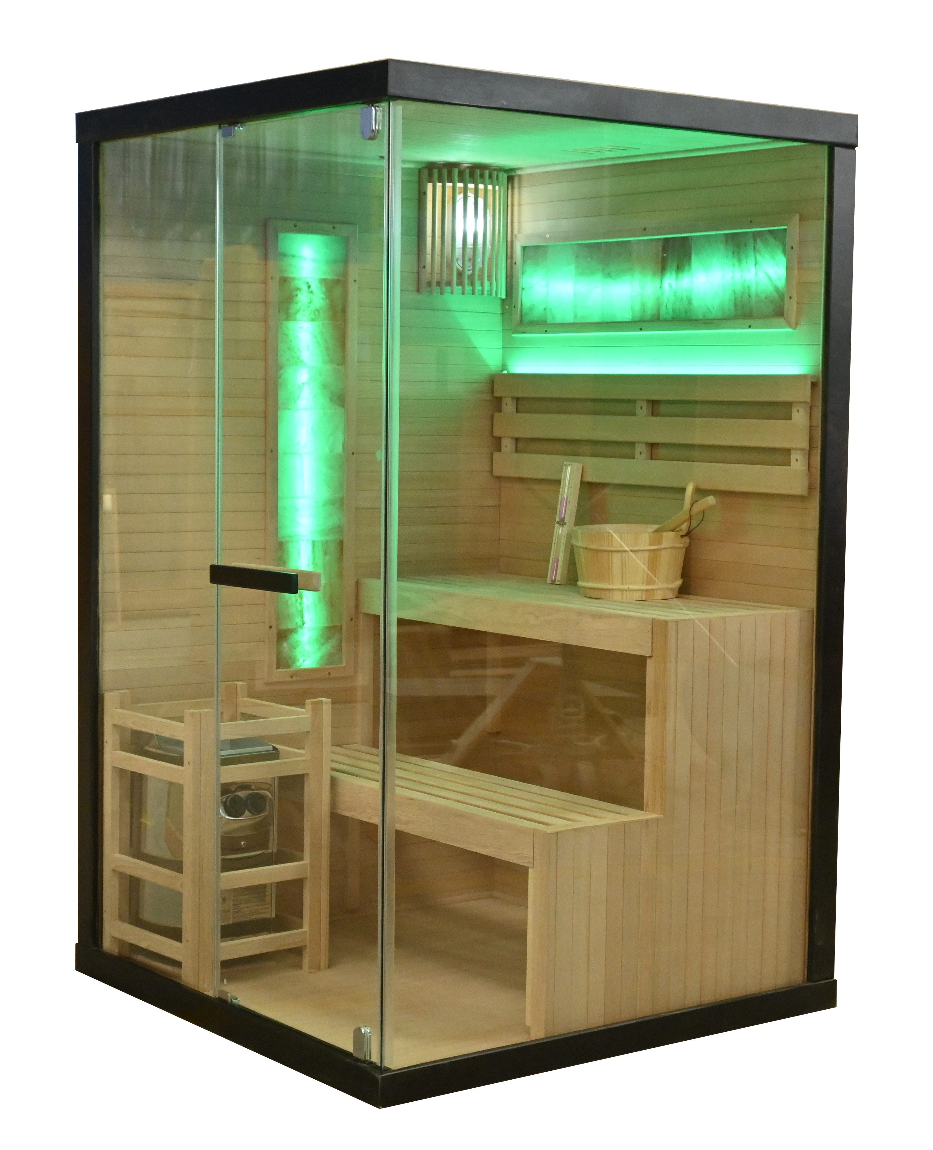 Sanotechnik Sauna LUXOR 1, BxTxH: 120 x 120 x 190 cm, inkl. Salzsteine und Saunaofen