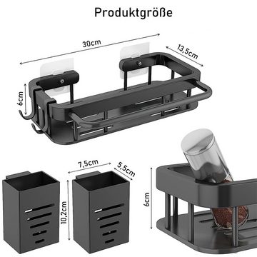 NUODWELL Küchenorganizer-Set Spülbecken Organizer Edelstahl mit Handtuchhalter und Stäbchenhaltern