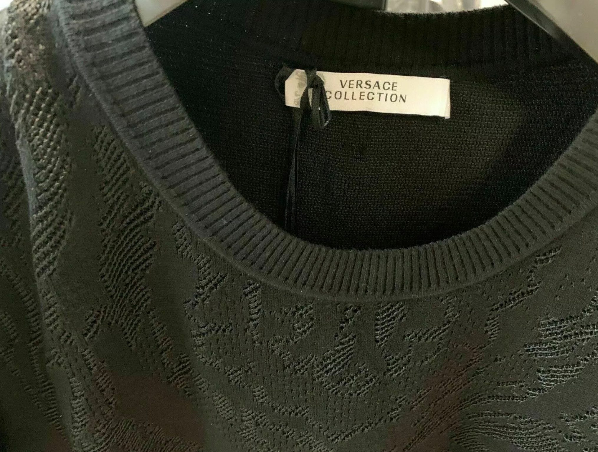 VERSACE COLLECTION Strickpullover Logo Pullover Jumper XS Metall-Logo-Detail, Premium-Strickmaterialien