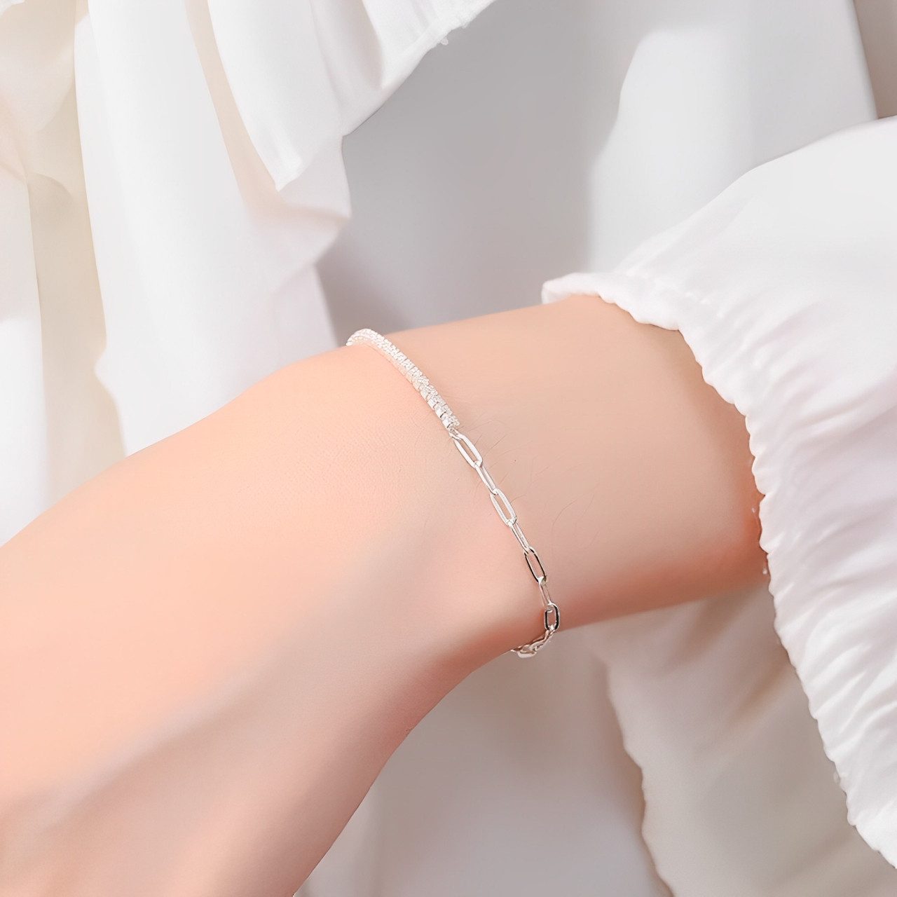 Color Design Silberarmband Armband aus 925 Silber Tennis Armband mit Gliede günstig online kaufen