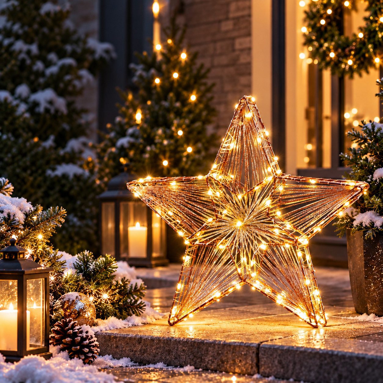 Weltbild LED Stern LED Stern Alruba Metall 35 cm Adventsstern Weihnachtsstern LED-Stern, Weihnachtsdeko Adventsdeko Lichtstern Dekostern Hängedeko Fensterdeko