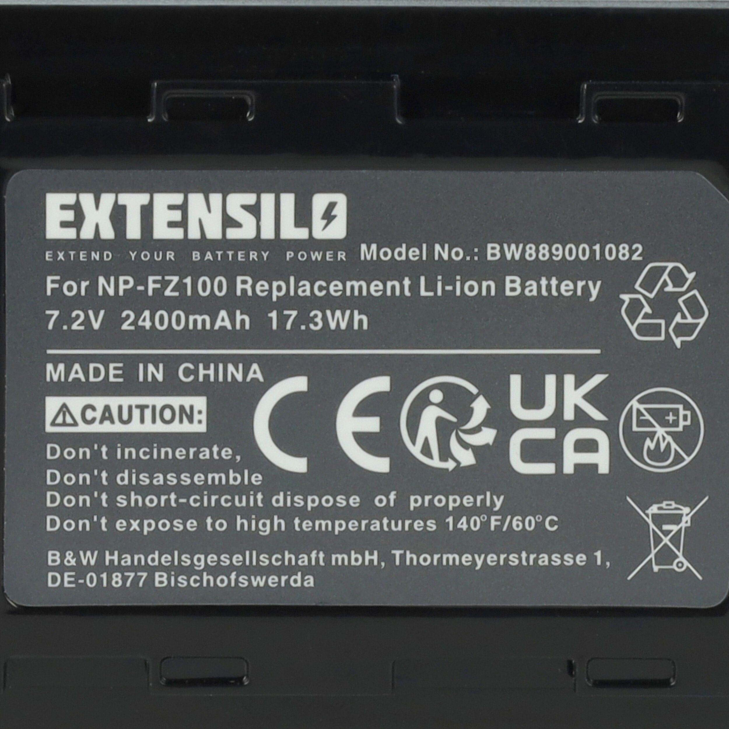 kompatibel Extensilo ZV-E1 Sony 2400 (7,2 Kamera-Akku mAh V) mit Li-Ion