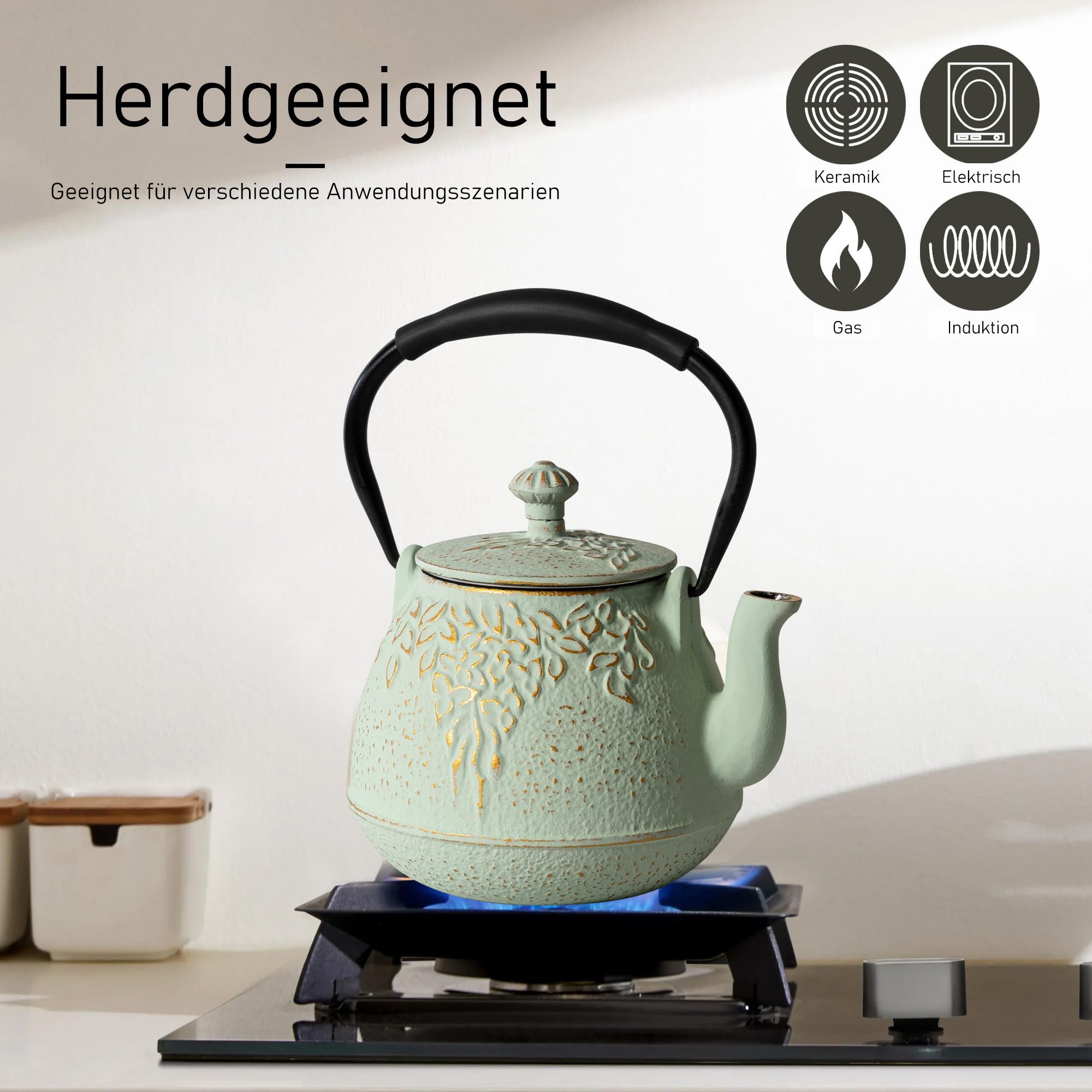 Vankel Teekanne Vielseitige Gusseisen Teekanne Kollektion mit Edelstahlfilter