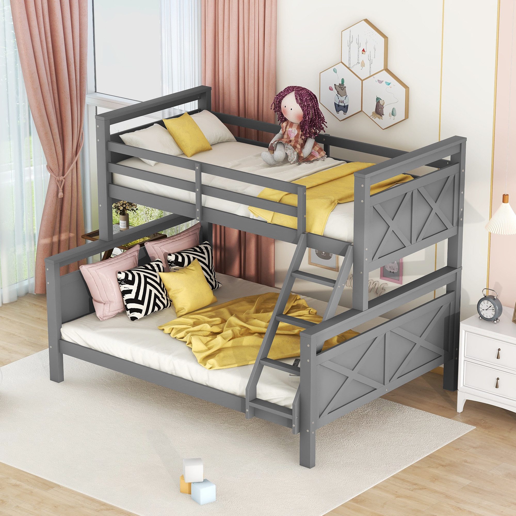 TavilaEcon Etagenbett Kinderbett Jugendbett Holzbett mit Leiter und Sicherh günstig online kaufen