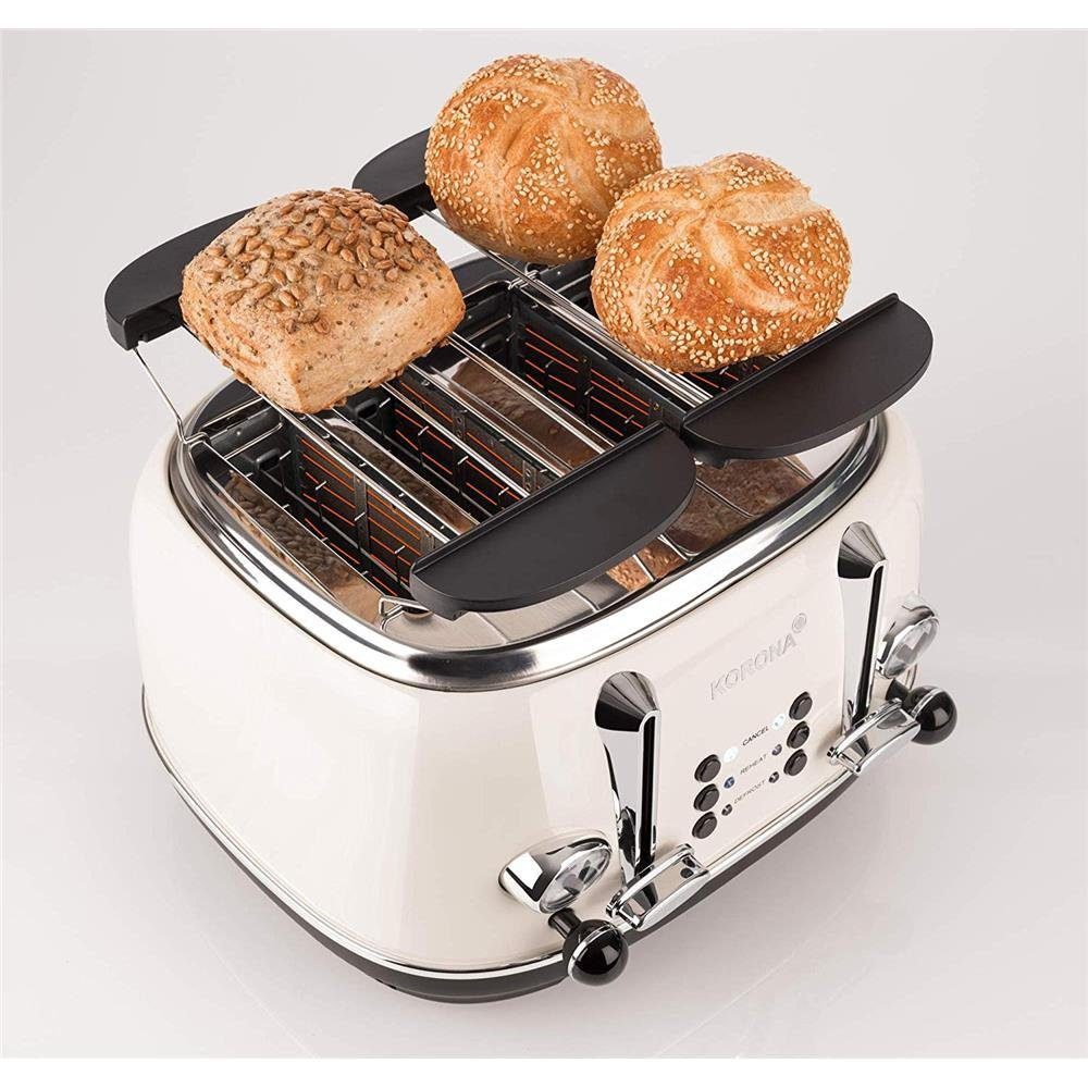KORONA Toaster 4-Scheiben-Toaster 21676 Retro Toaster, 4 kurze Schlitze, für 4 Scheiben, 1630 W