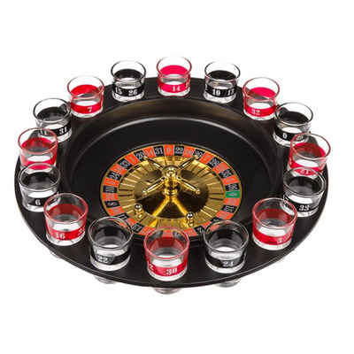 Out of the Blue Gläser-Set Trinkspiel Roulette, mit 16 Gläsern & 2 Kugeln Durchmesser ca. 30 cm im Geschenkkarton